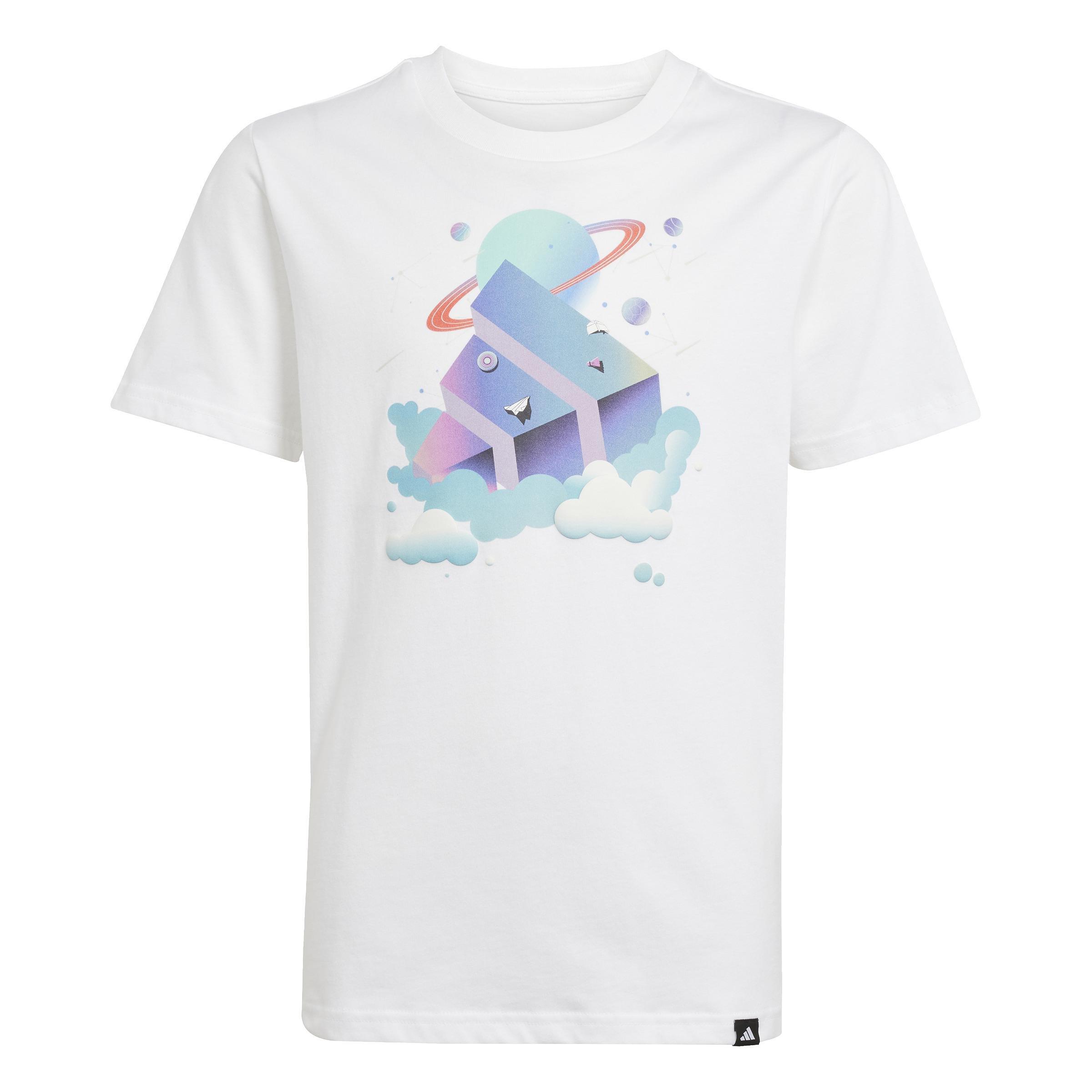 Kids Unisex Kids All Day I Dream About Graphic T-Shirt, White, A901_ONE, large image number 0