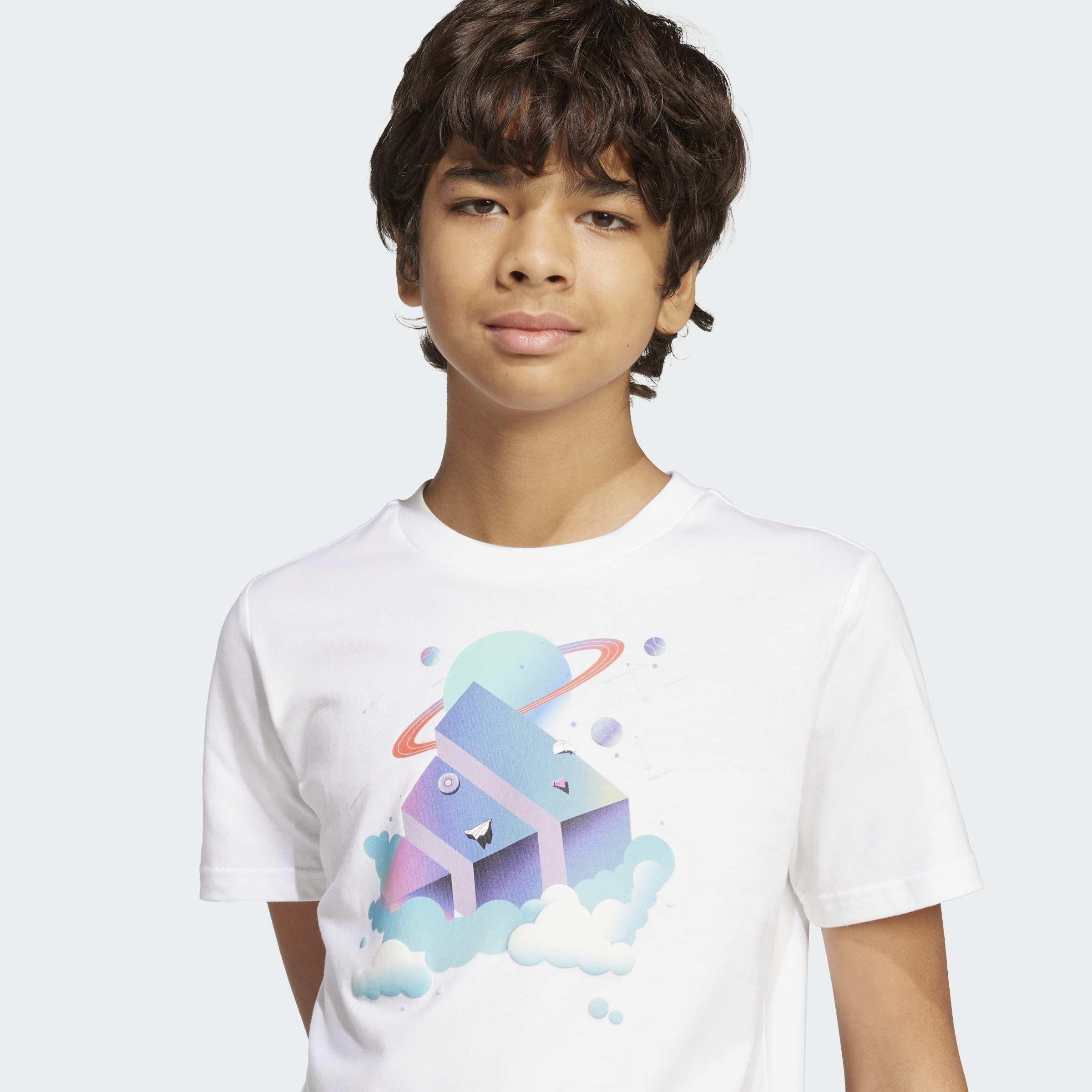 Kids Unisex Kids All Day I Dream About Graphic T-Shirt, White, A901_ONE, large image number 9