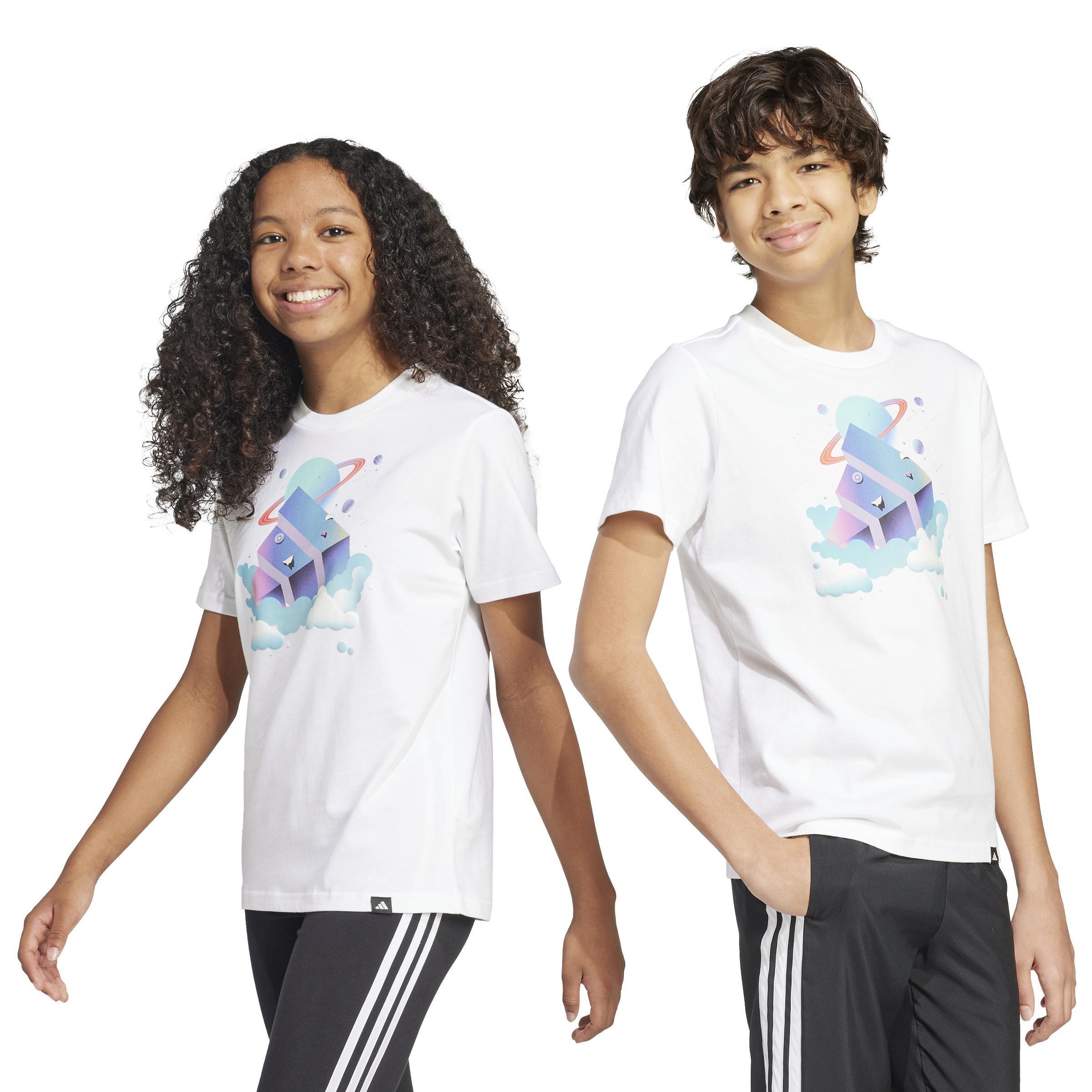 Kids Unisex Kids All Day I Dream About Graphic T-Shirt, White, A901_ONE, large image number 13