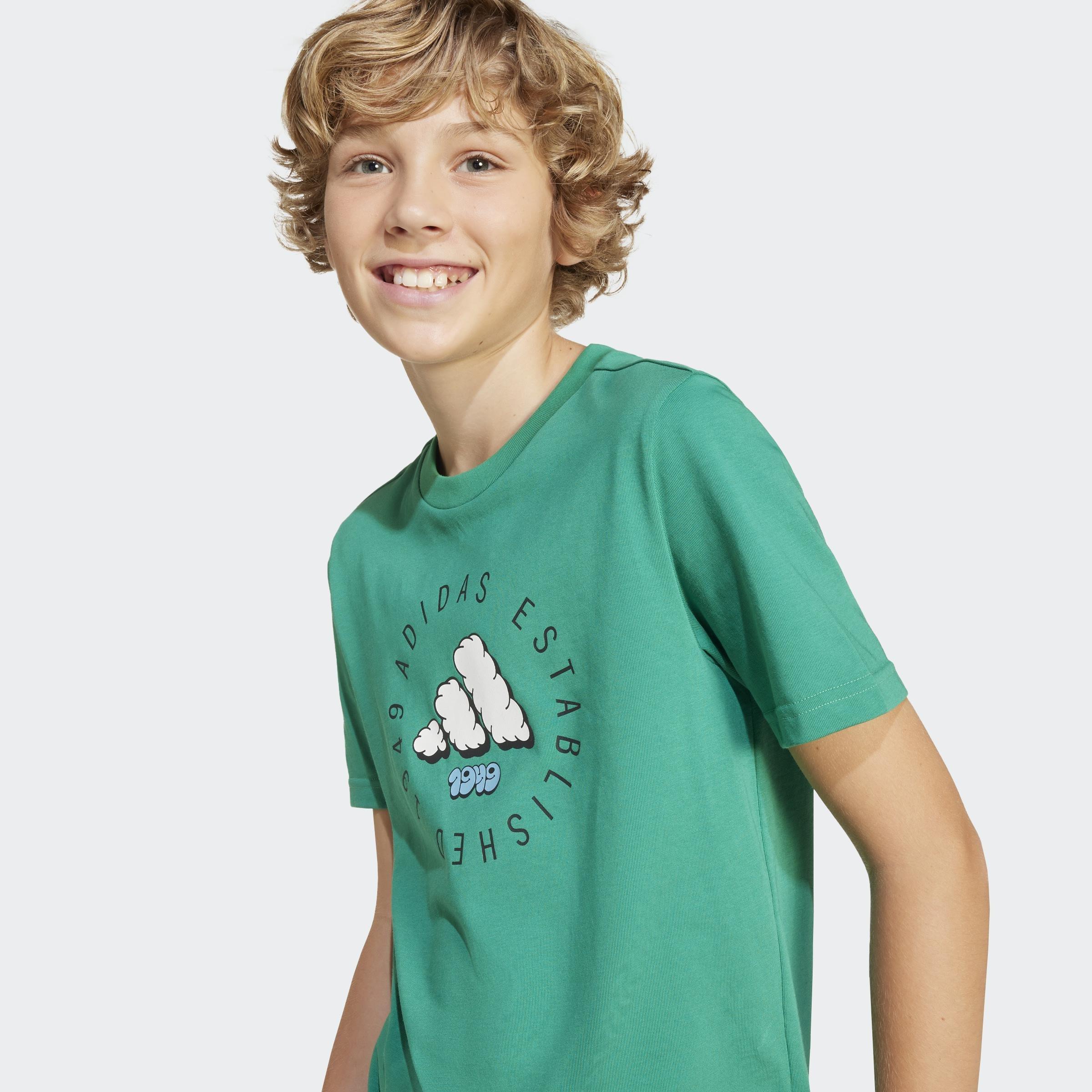 Kids Unisex Fun Graphic T-Shirt, Green, A901_ONE, large image number 9