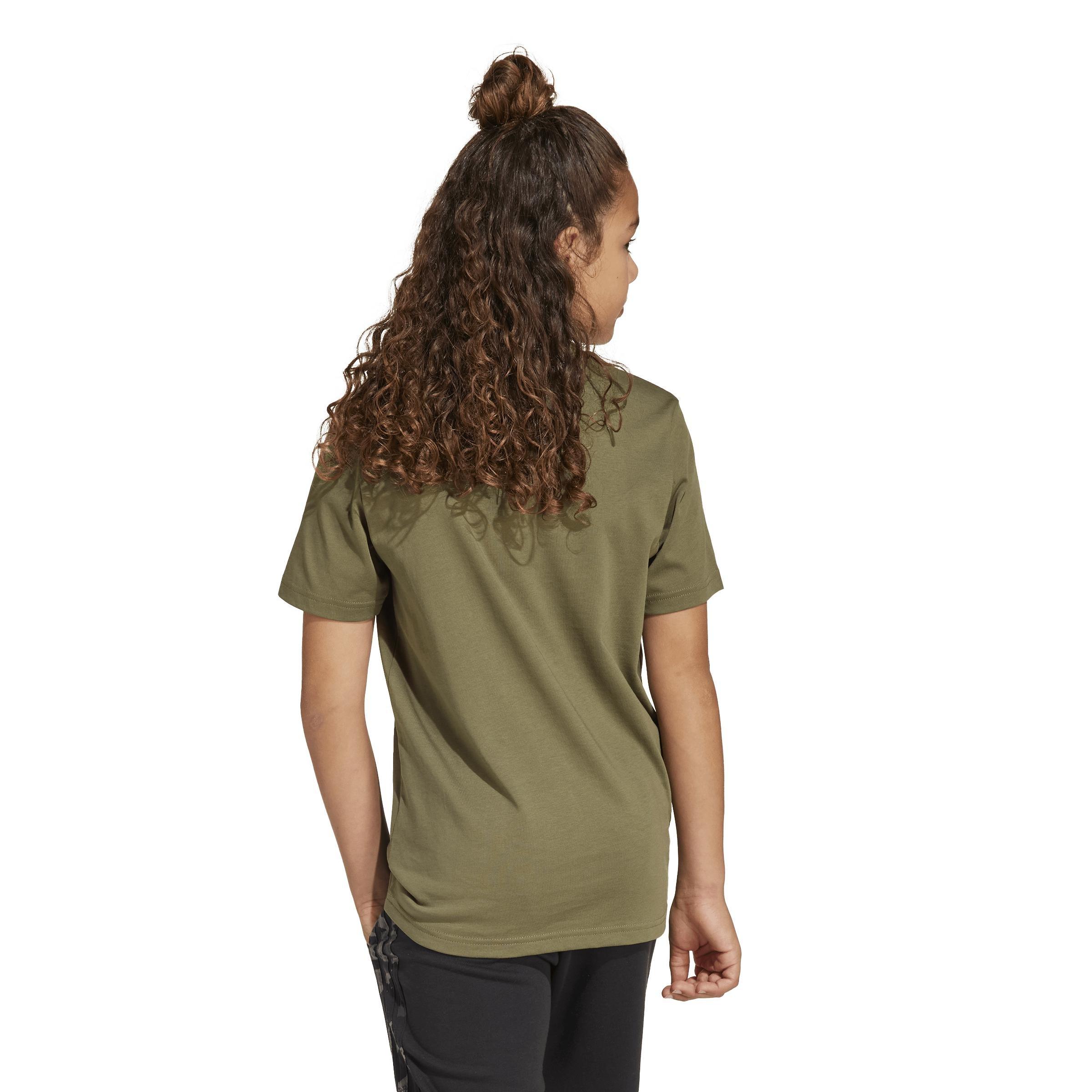 Kids Unisex Camo Graphic T-Shirt, Green, A901_ONE, large image number 3