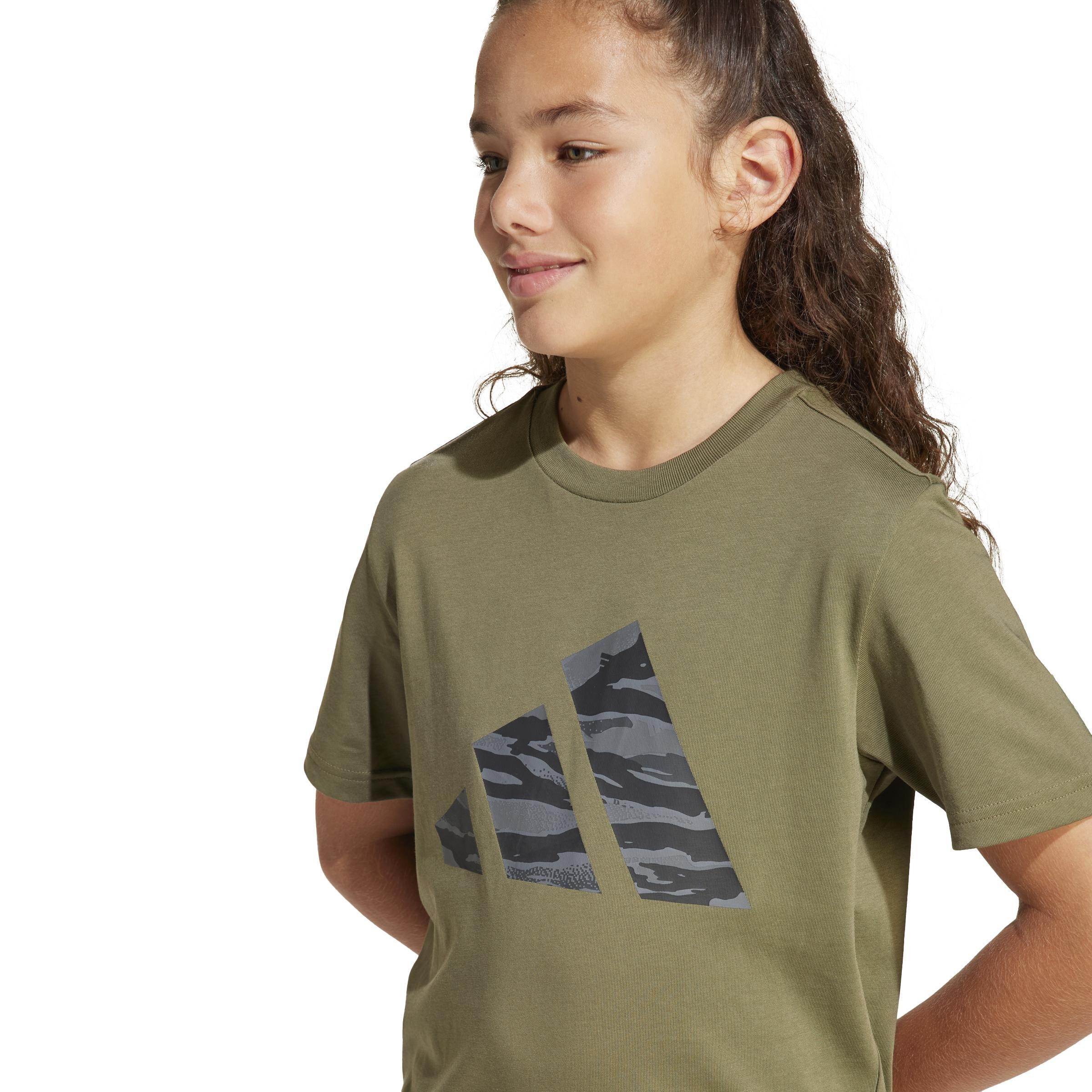 Kids Unisex Camo Graphic T-Shirt, Green, A901_ONE, large image number 7