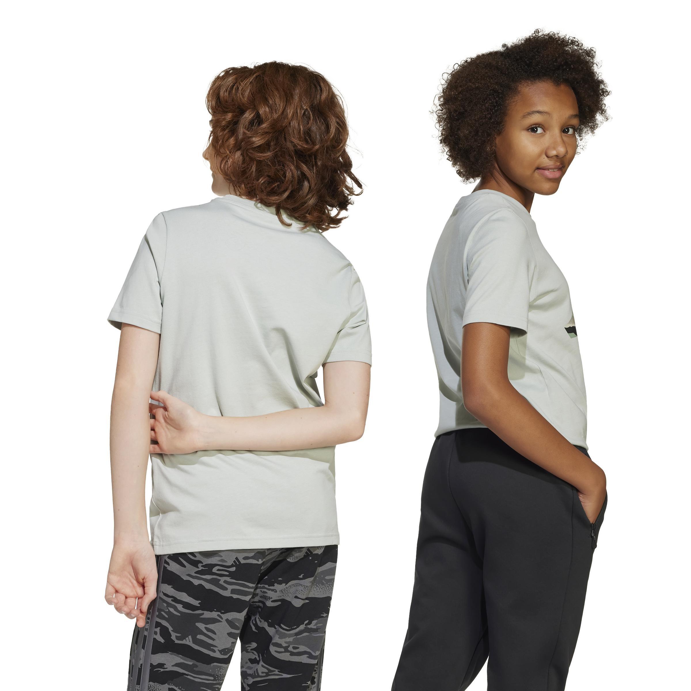 Kids Unisex Camo Graphic T-Shirt, Grey, A901_ONE, large image number 3