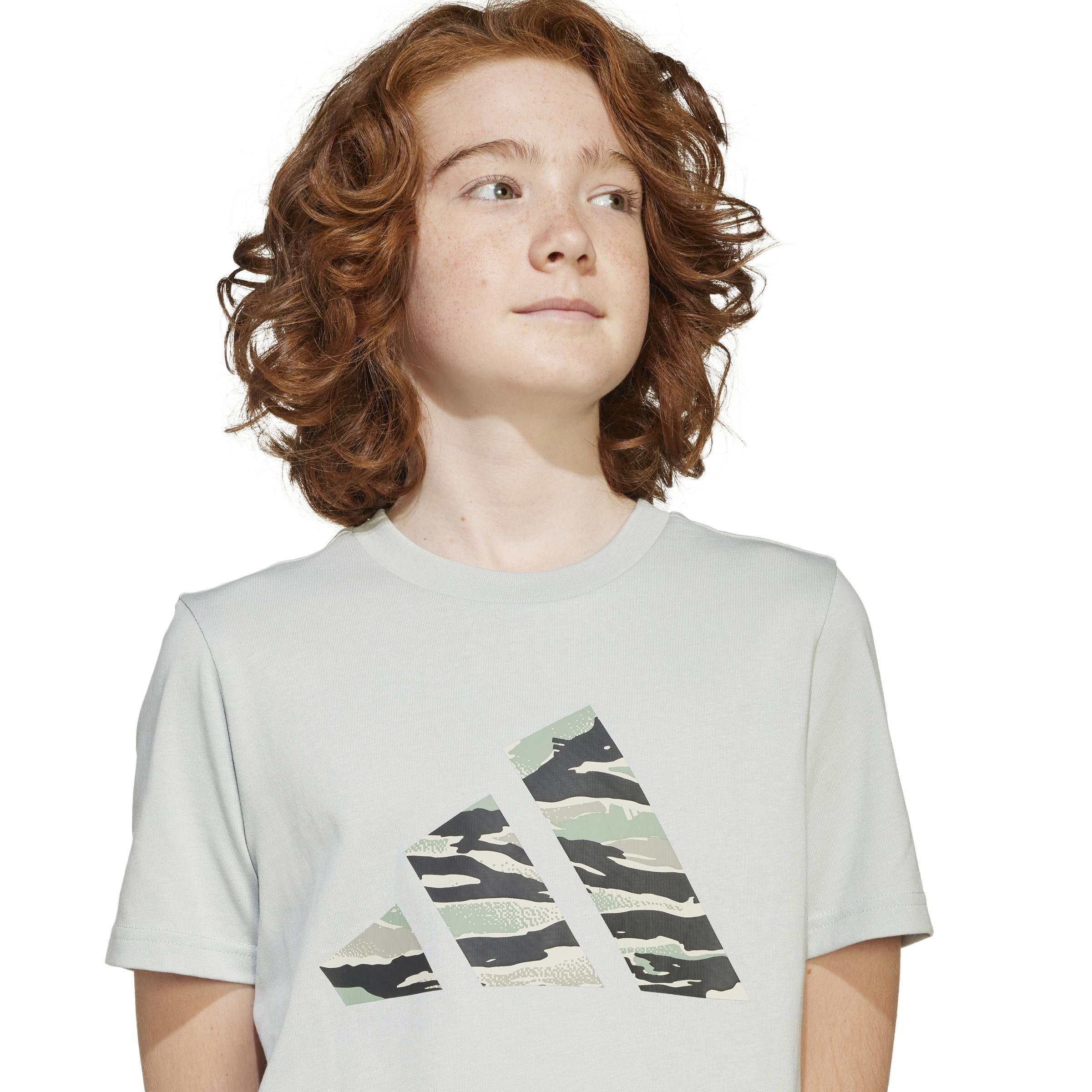 Kids Unisex Camo Graphic T-Shirt, Grey, A901_ONE, large image number 6
