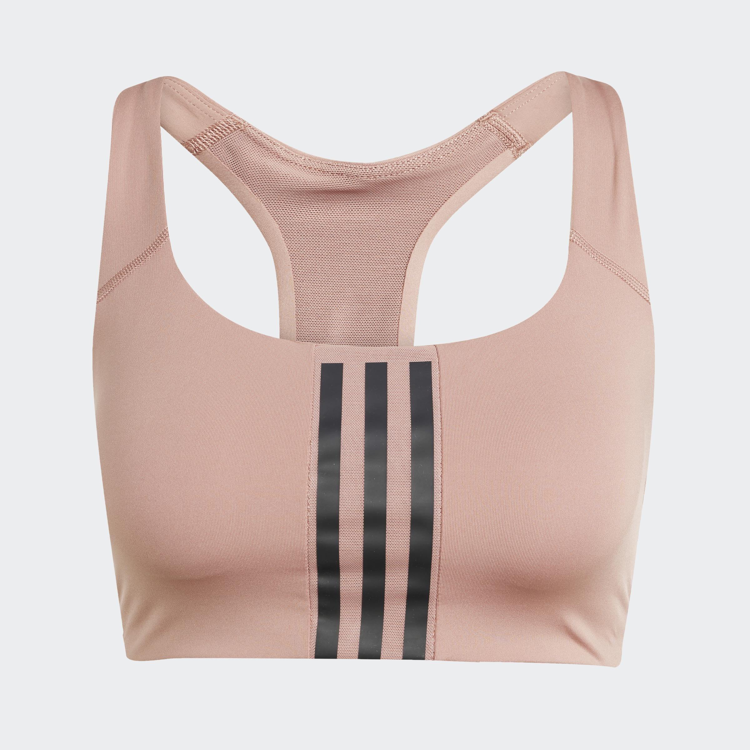 Powerimpact Training Medium-Support 3-Stripes Bra, Red, A901_ONE, large image number 1