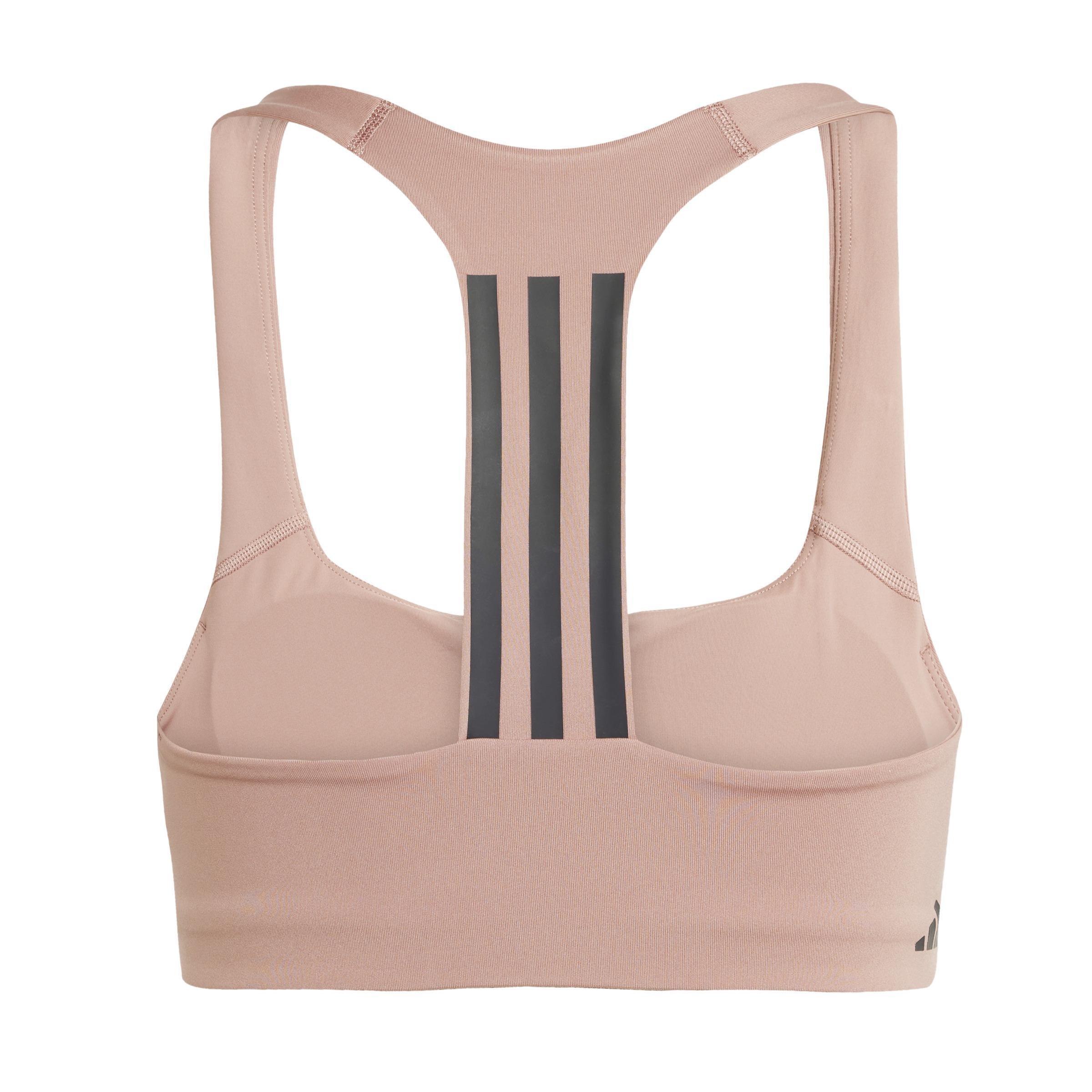 Powerimpact Training Medium-Support 3-Stripes Bra, Red, A901_ONE, large image number 3