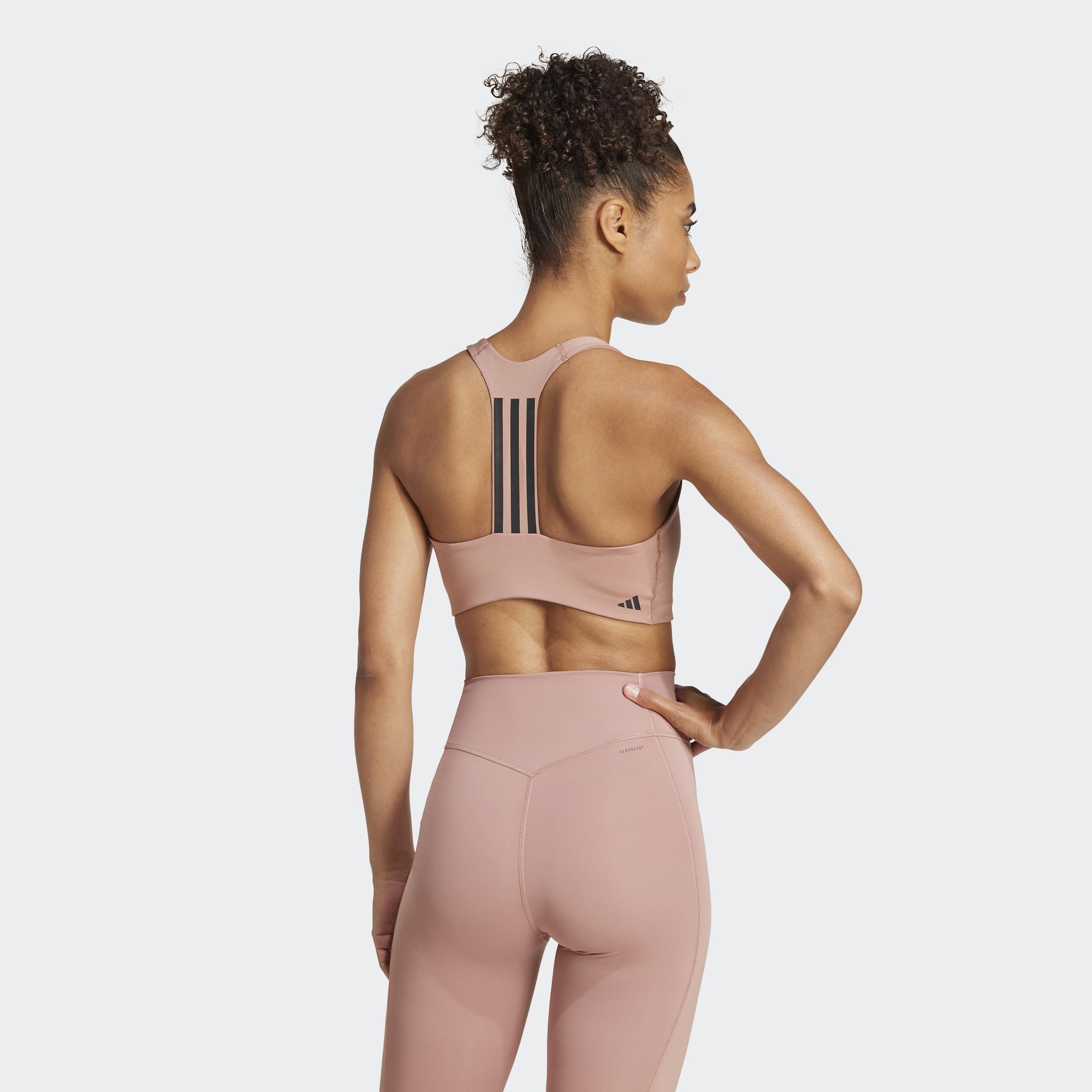 Powerimpact Training Medium-Support 3-Stripes Bra, Red, A901_ONE, large image number 5