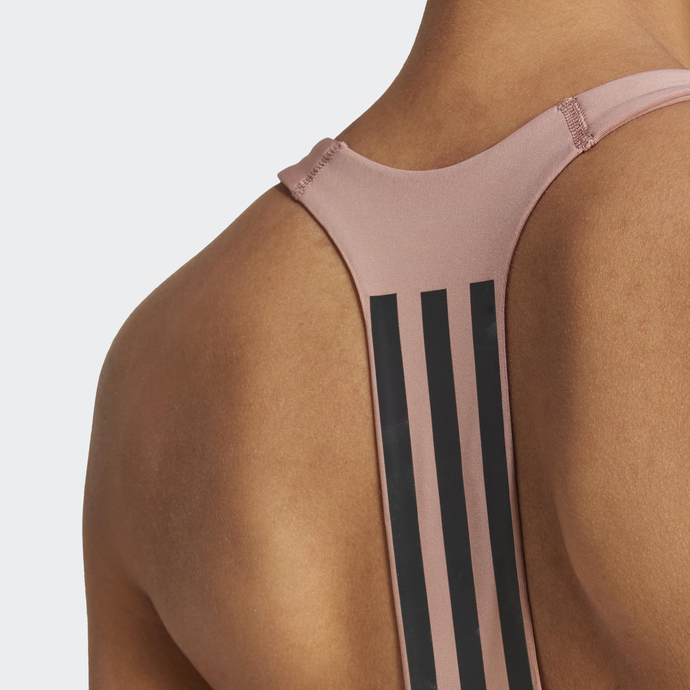 Powerimpact Training Medium-Support 3-Stripes Bra, Red, A901_ONE, large image number 9