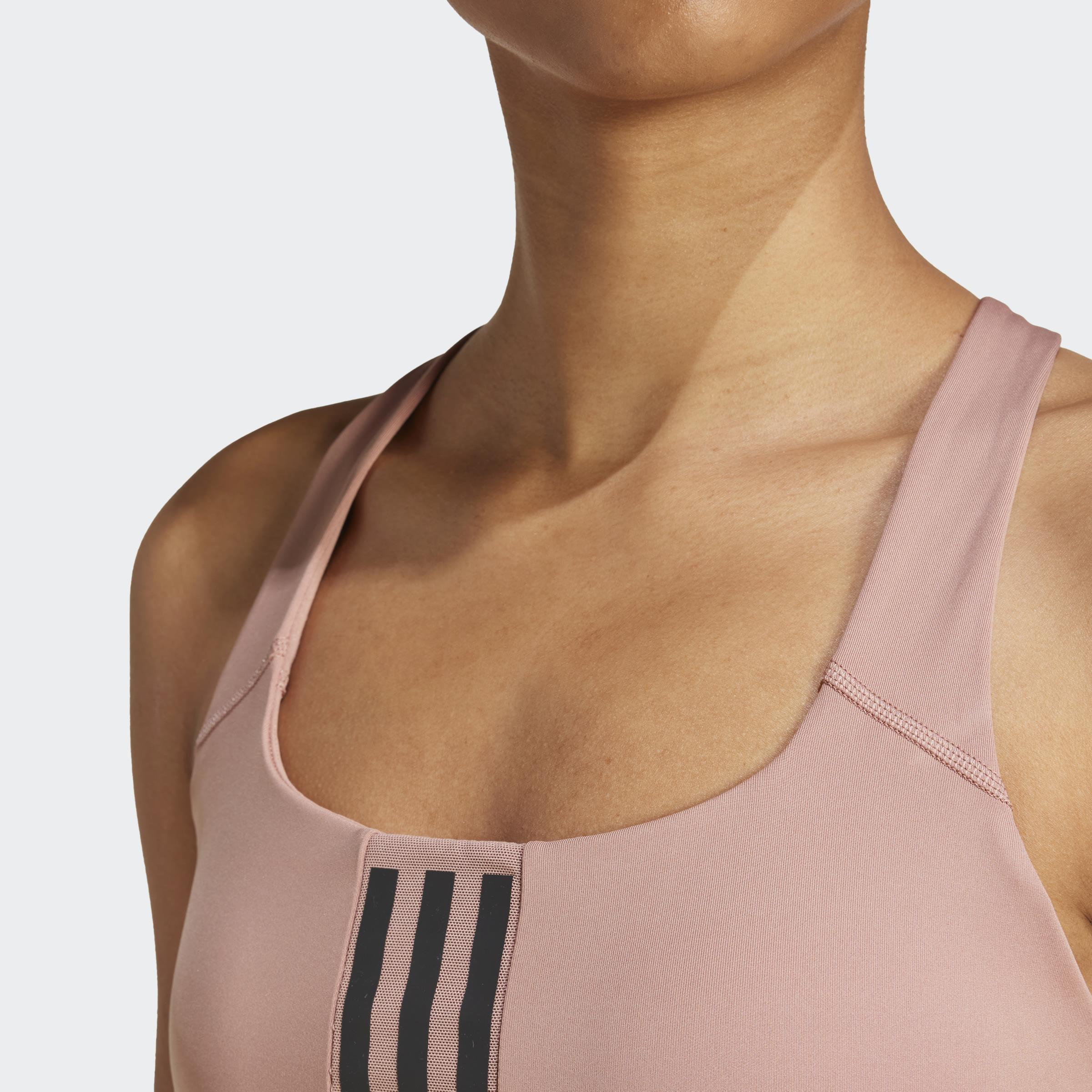 Powerimpact Training Medium-Support 3-Stripes Bra, Red, A901_ONE, large image number 11