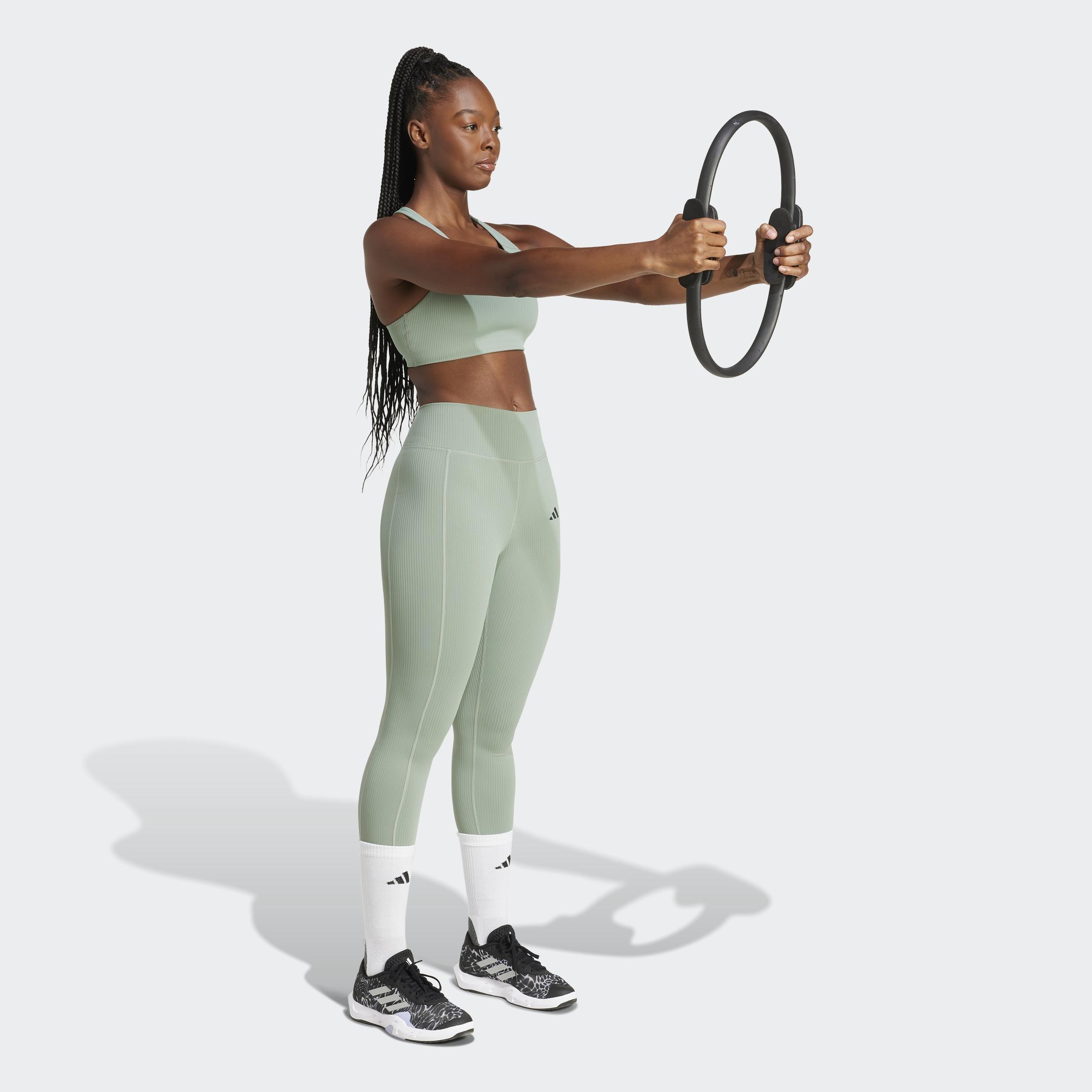 Powerimpact Rib Medium Support Training Bra, Green, A901_ONE, large image number 14