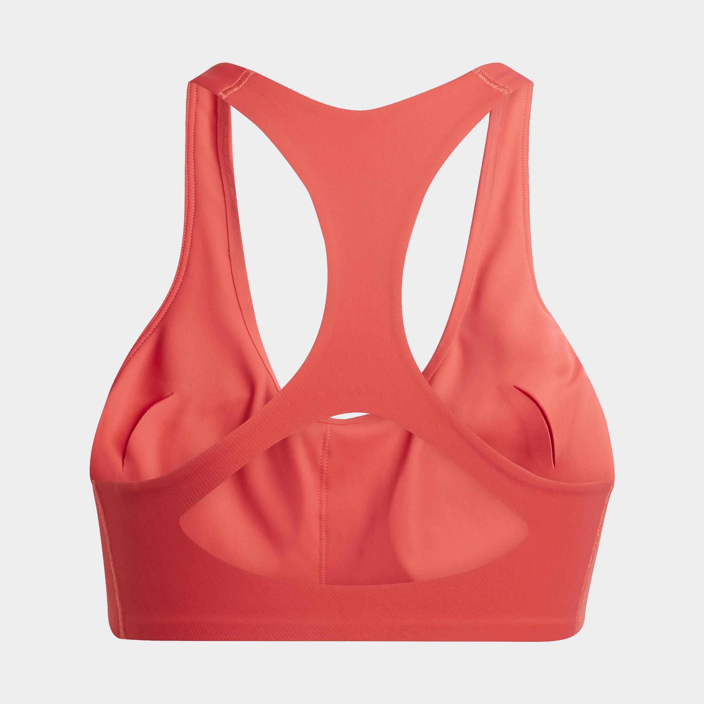 Adizero Run Medium Support Bra, Red, A901_ONE, large image number 4
