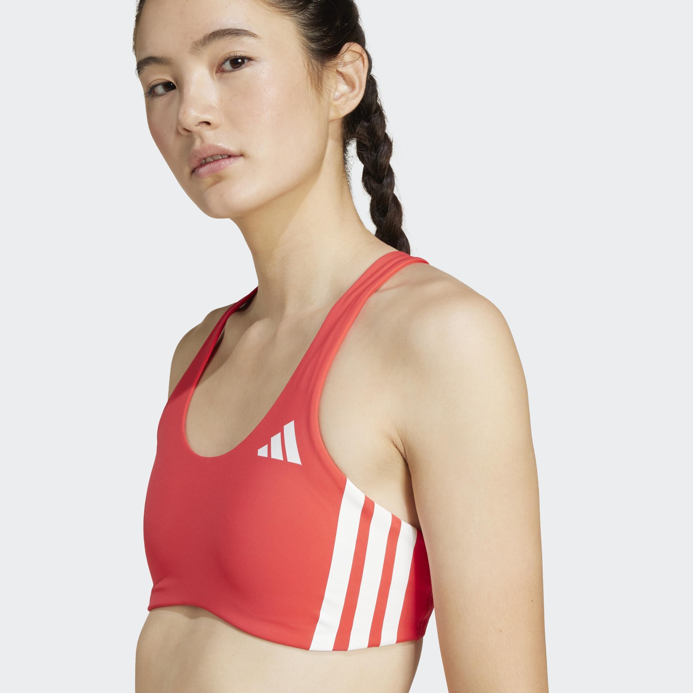 Adizero Run Medium Support Bra, Red, A901_ONE, large image number 8