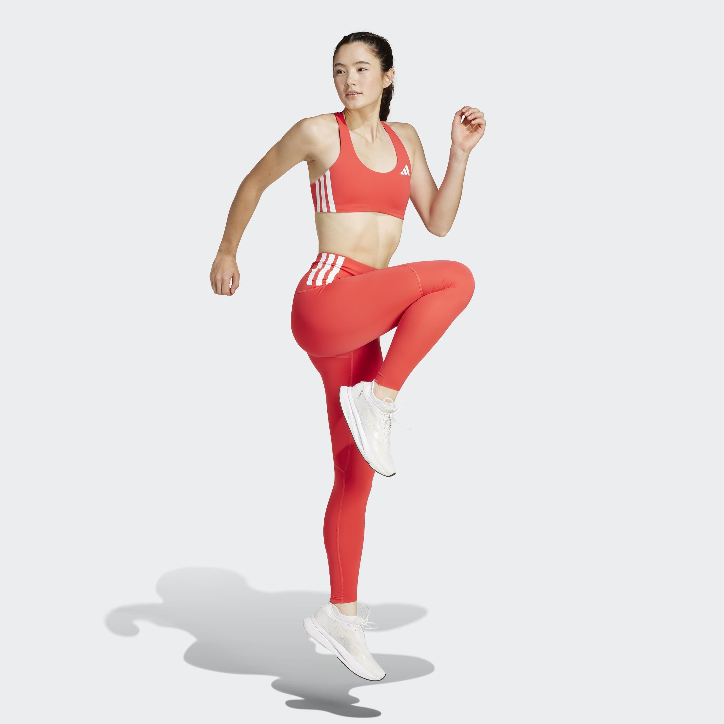 Adizero Run Medium Support Bra, Red, A901_ONE, large image number 13