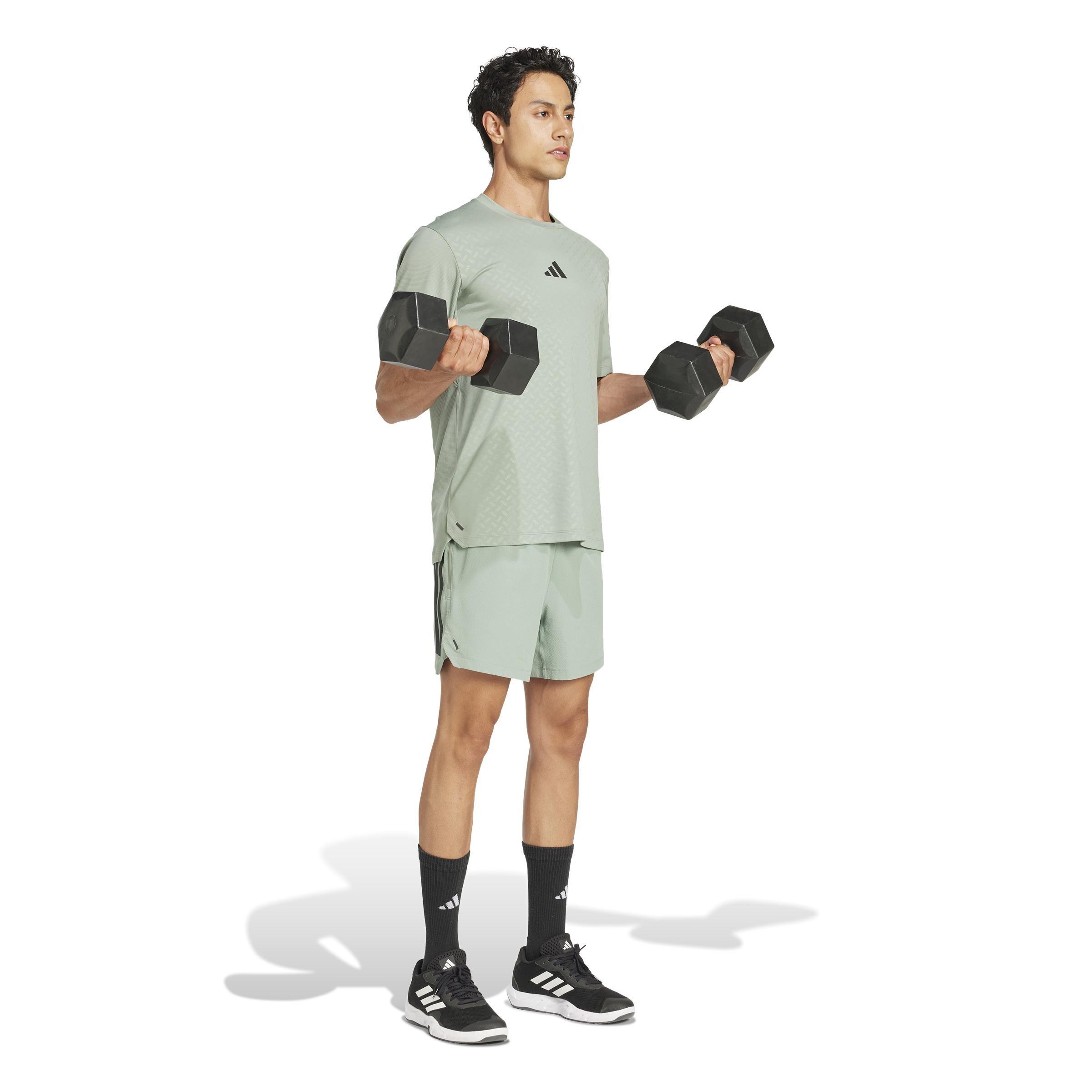 Power 3-Stripes T-Shirt, Green, A901_ONE, large image number 8