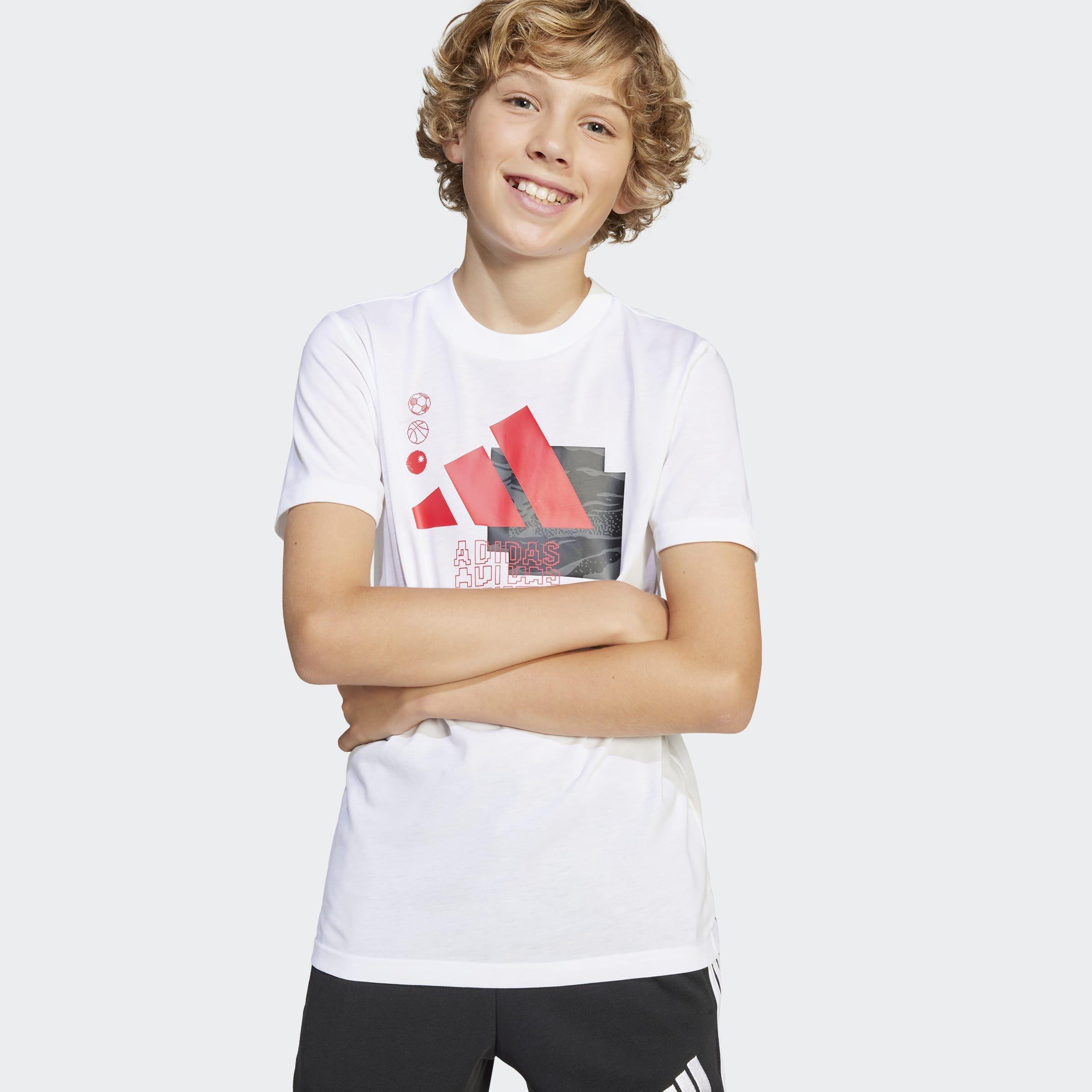 Kids Unisex Camo Training Graphic Tee, White, A901_ONE, large image number 3