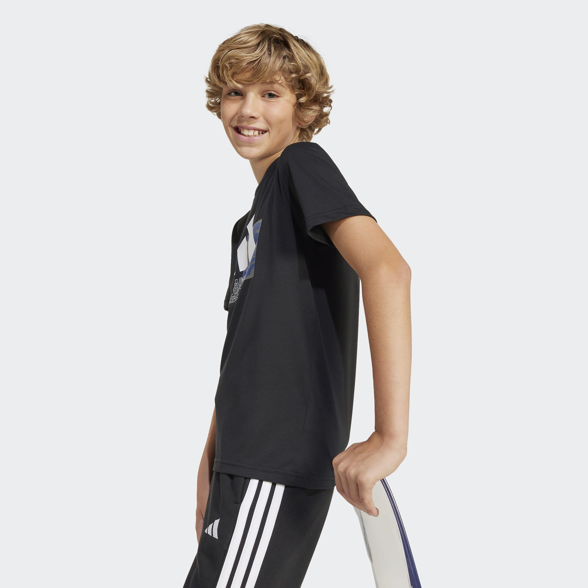 Kids Unisex Camo Training Graphic Tee, Black, A901_ONE, large image number 3