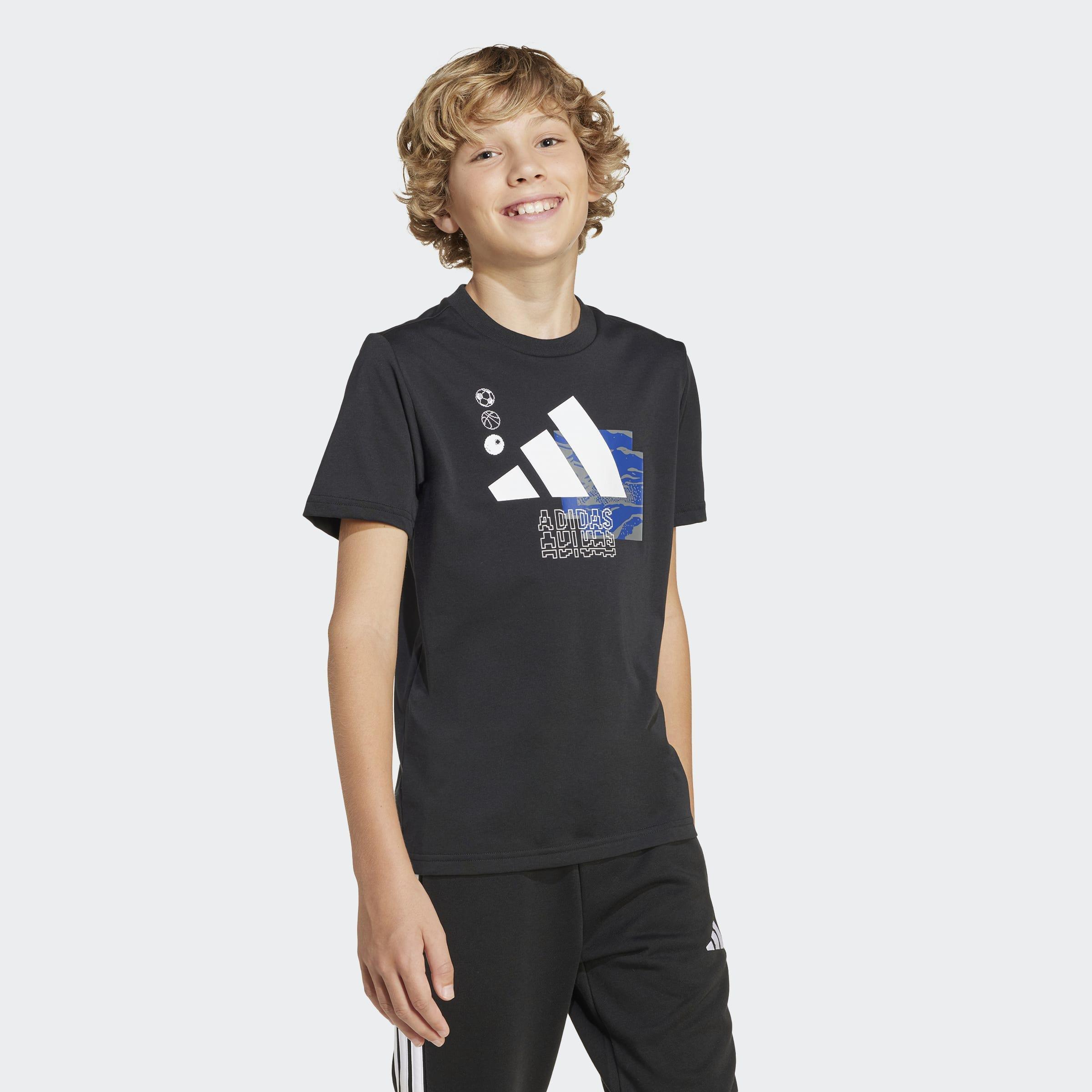 Kids Unisex Camo Training Graphic Tee, Black, A901_ONE, large image number 5