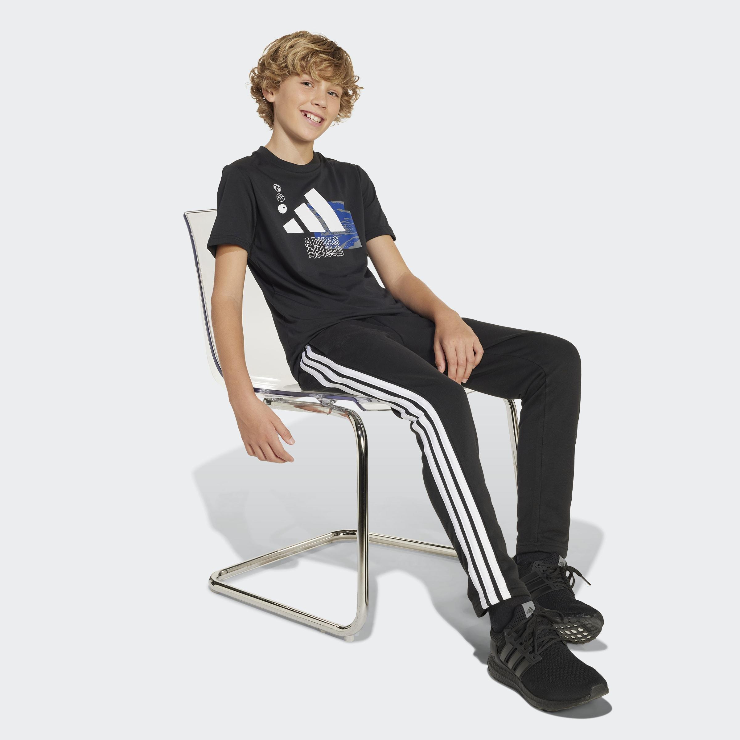 Kids Unisex Camo Training Graphic Tee, Black, A901_ONE, large image number 6