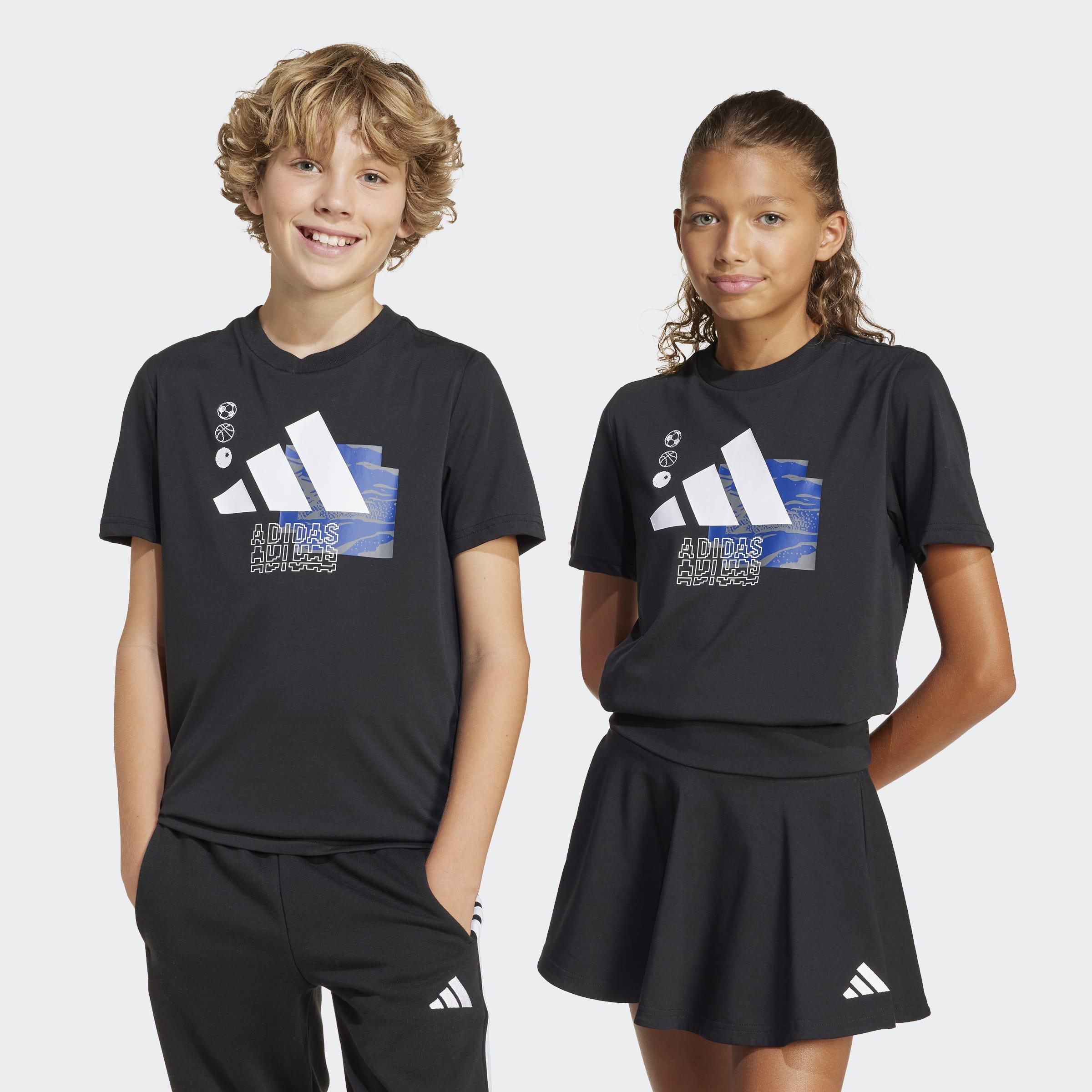 Kids Unisex Camo Training Graphic Tee, Black, A901_ONE, large image number 7