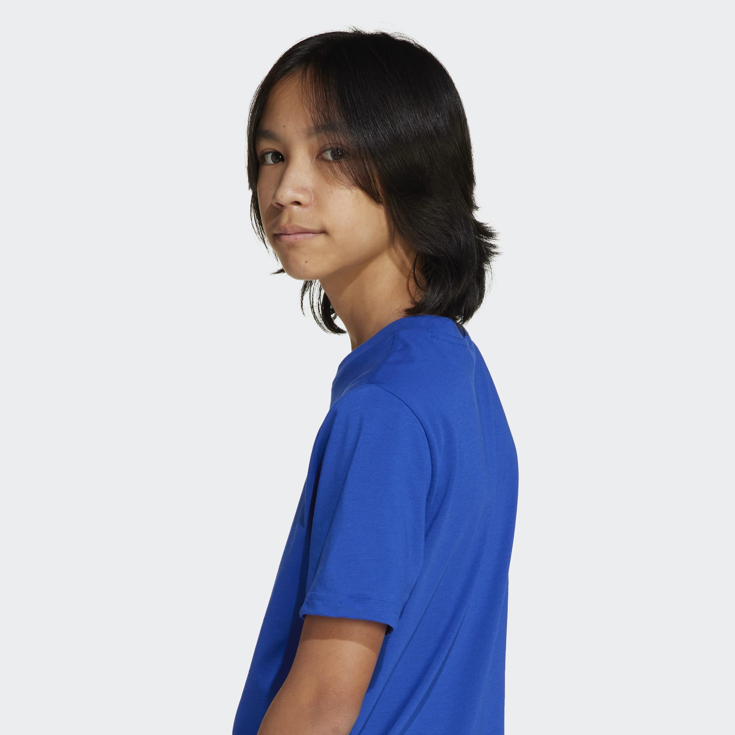 Kids Unisex Camo Training Graphic Tee, Blue, A901_ONE, large image number 4