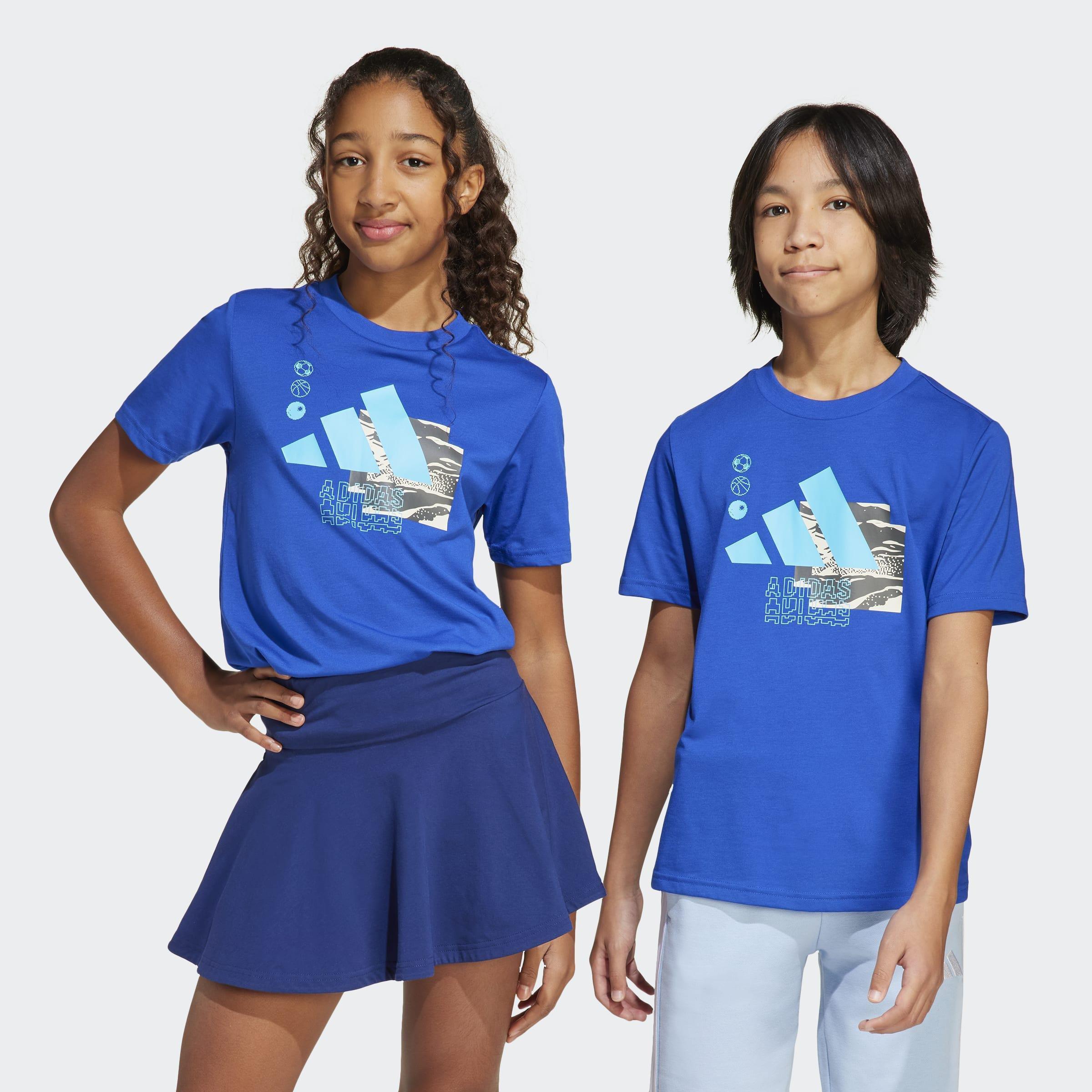 Kids Unisex Camo Training Graphic Tee, Blue, A901_ONE, large image number 5