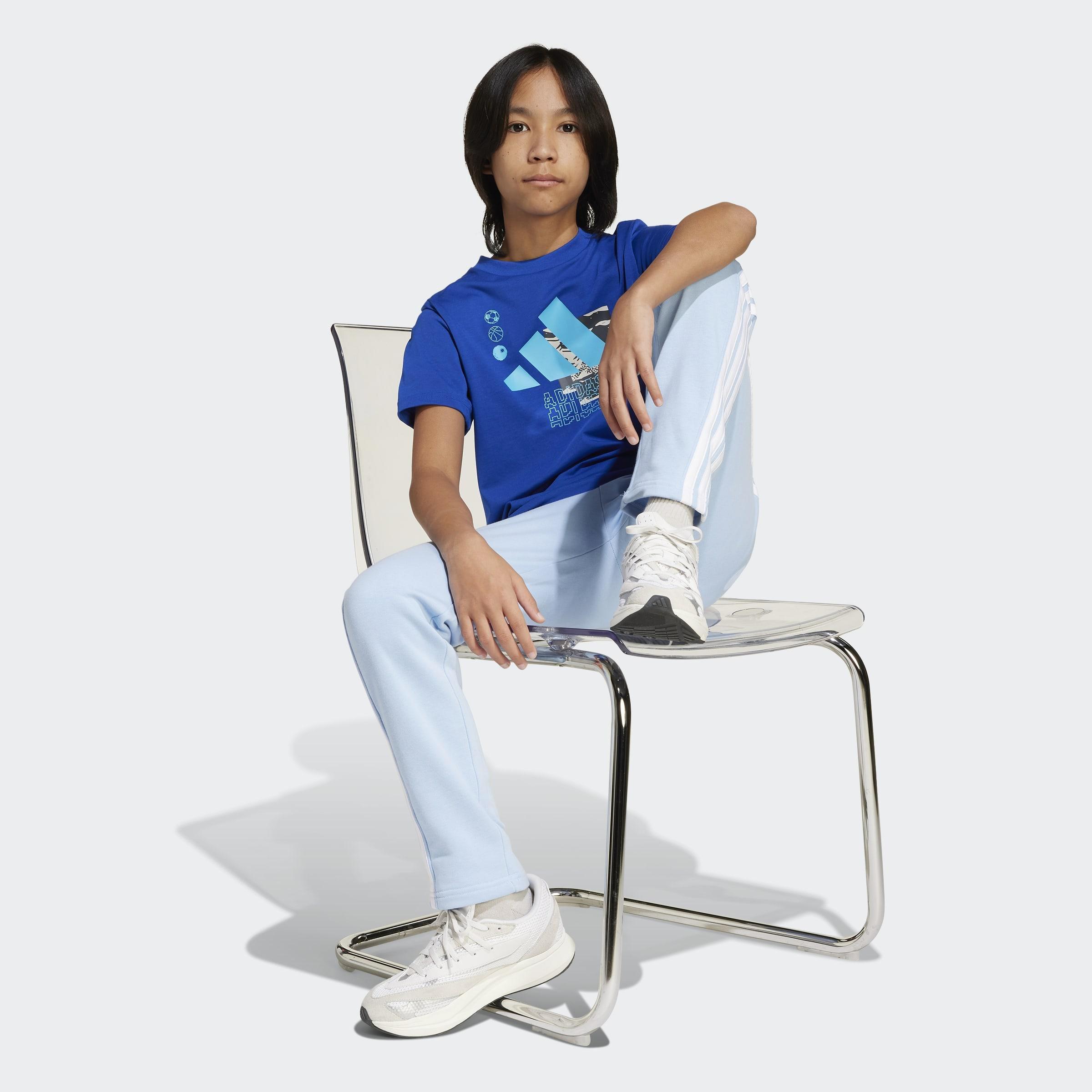 Kids Unisex Camo Training Graphic Tee, Blue, A901_ONE, large image number 7