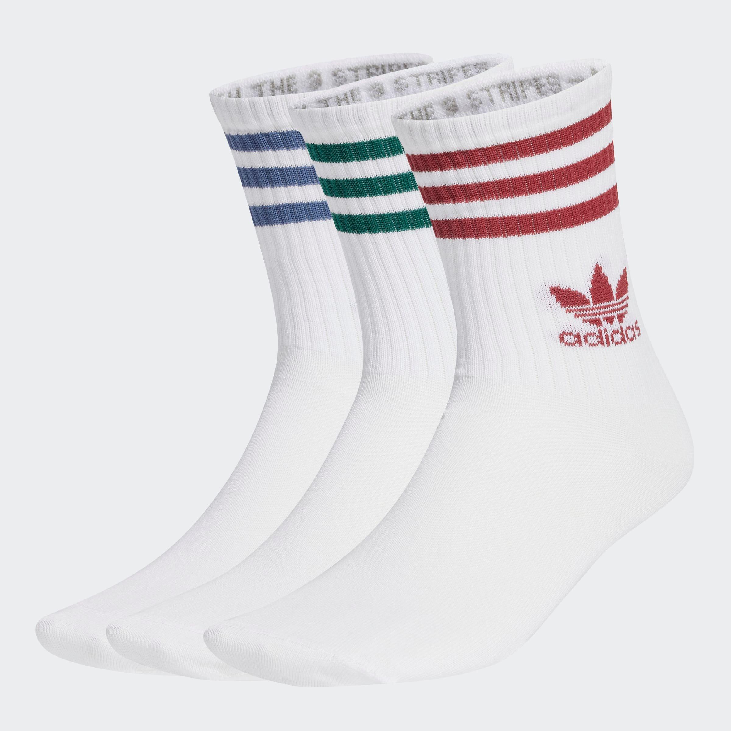 Unisex Mid Cut Crew Socks 3 Pairs, Multicolour, A901_ONE, large image number 0