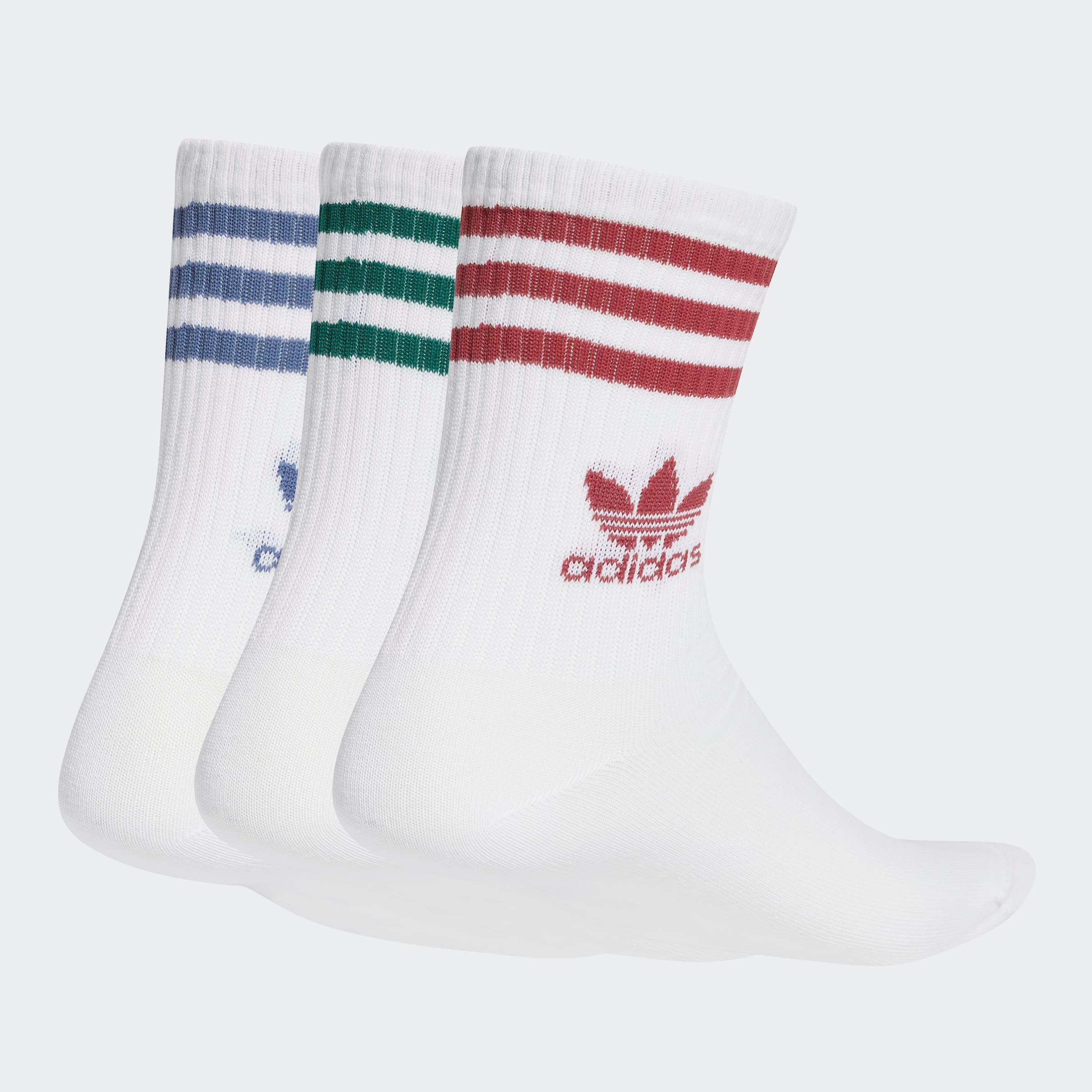 Unisex Mid Cut Crew Socks 3 Pairs, Multicolour, A901_ONE, large image number 1
