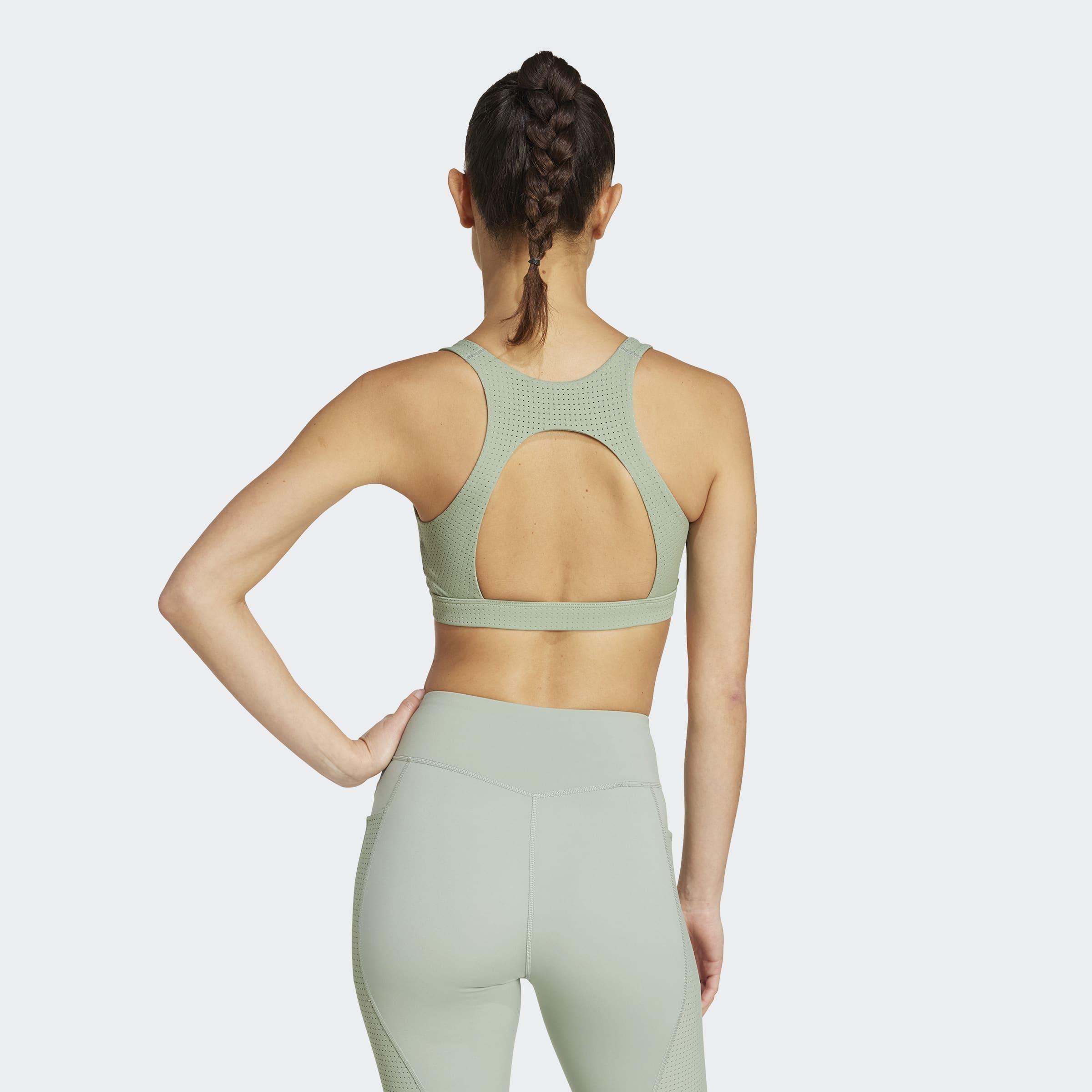 Powerimpact HIIT Medium-Support Training Bra, Green, A901_ONE, large image number 1