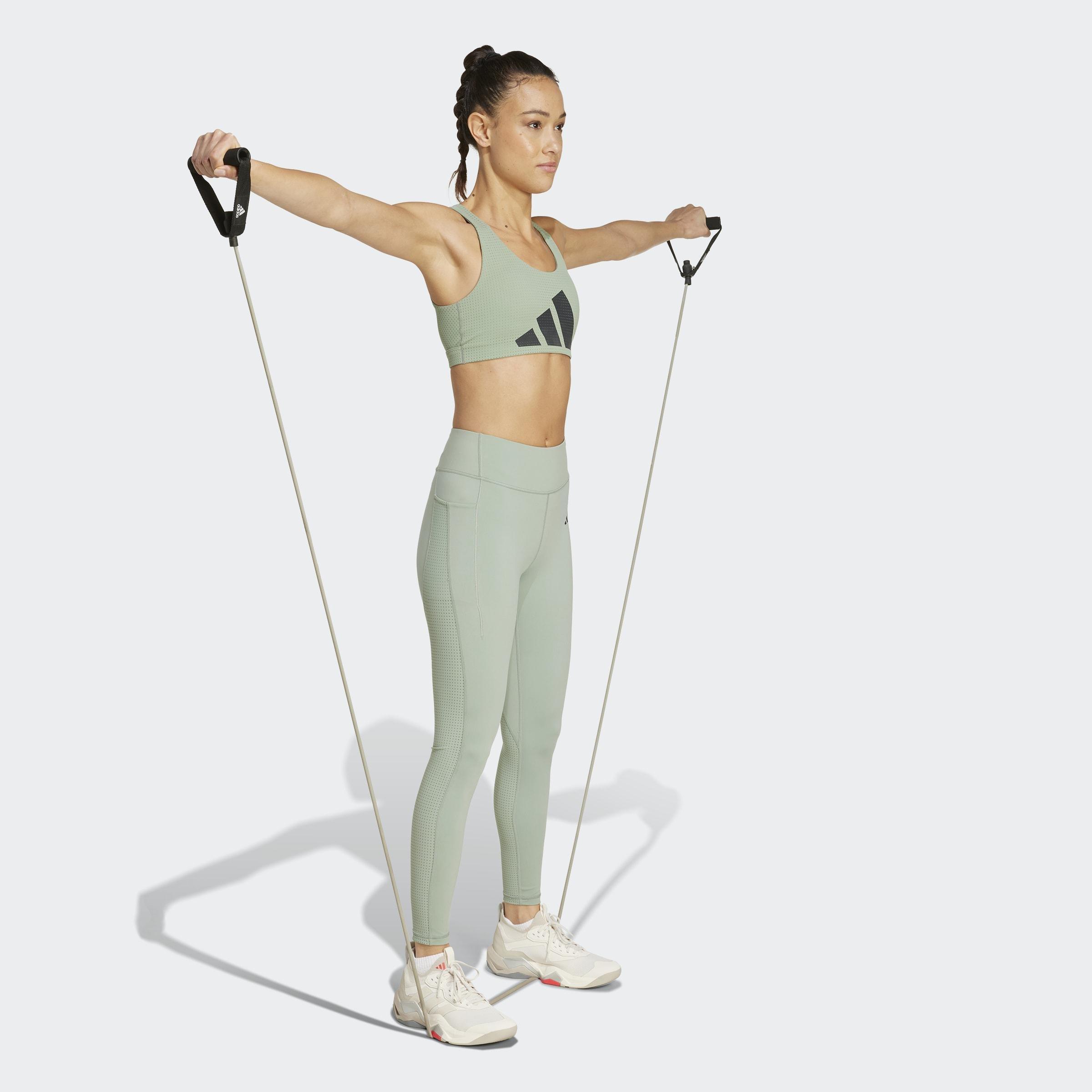 Powerimpact HIIT Medium-Support Training Bra, Green, A901_ONE, large image number 5