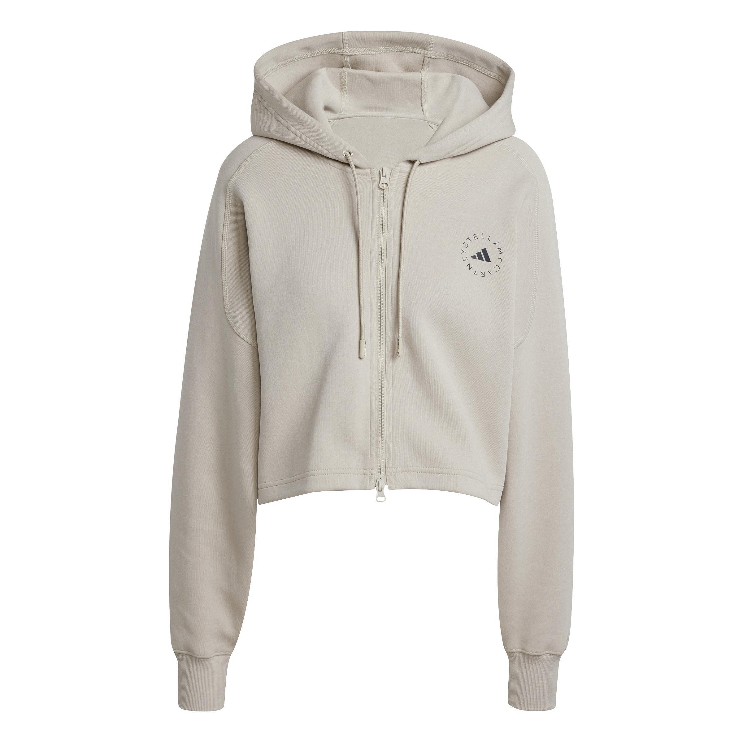adidas by Stella McCartney Sportswear Cropped Hoodie, Beige, A901_ONE, large image number 0