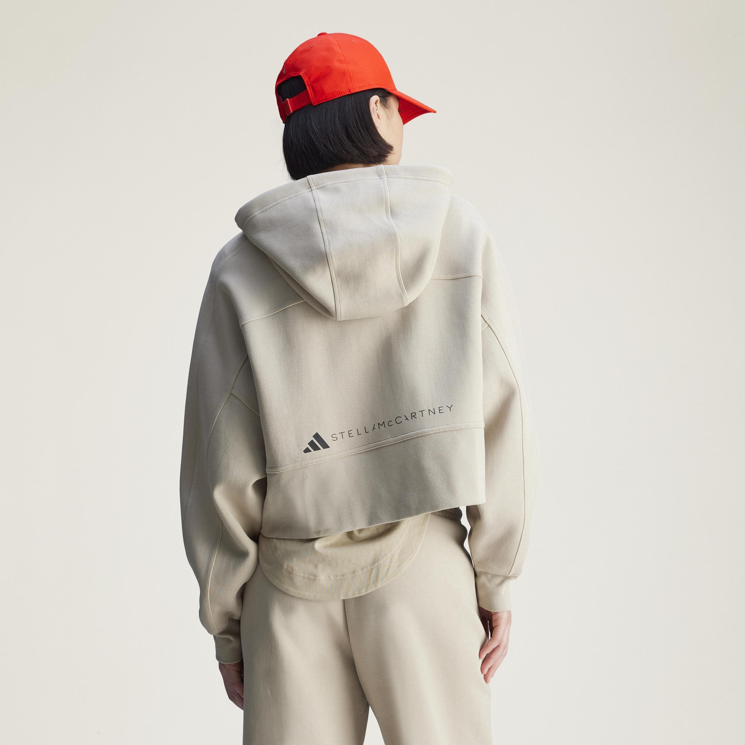 adidas by Stella McCartney Sportswear Cropped Hoodie, Beige, A901_ONE, large image number 4