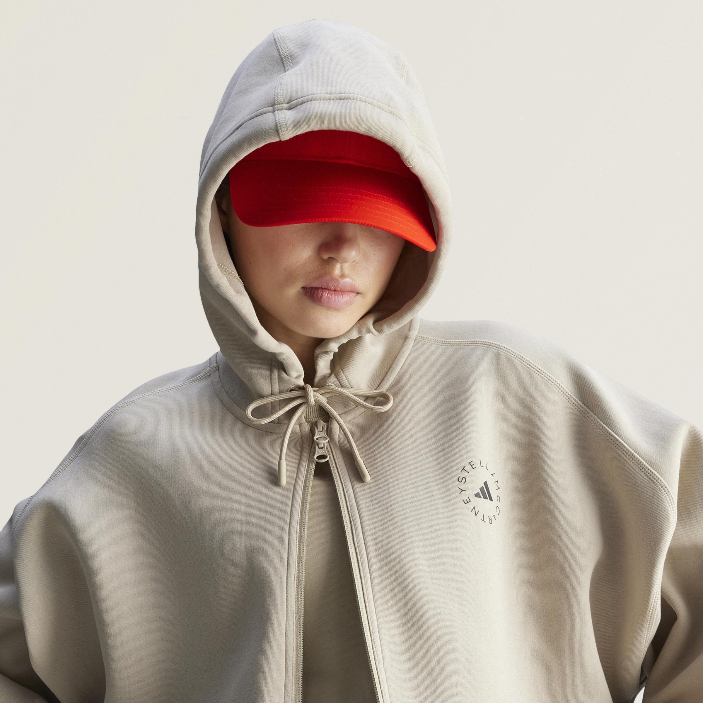 adidas by Stella McCartney Sportswear Cropped Hoodie, Beige, A901_ONE, large image number 7