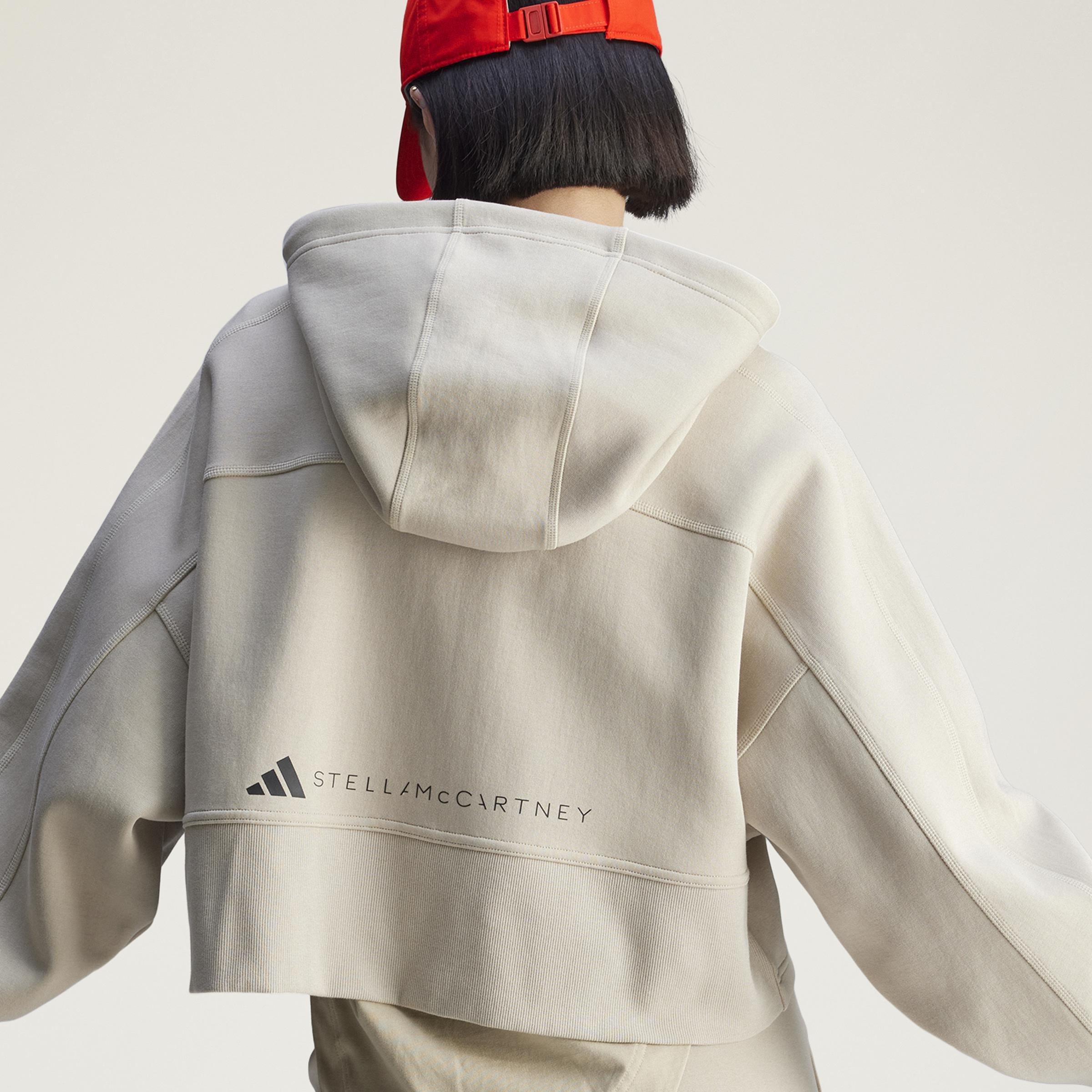 adidas by Stella McCartney Sportswear Cropped Hoodie, Beige, A901_ONE, large image number 8