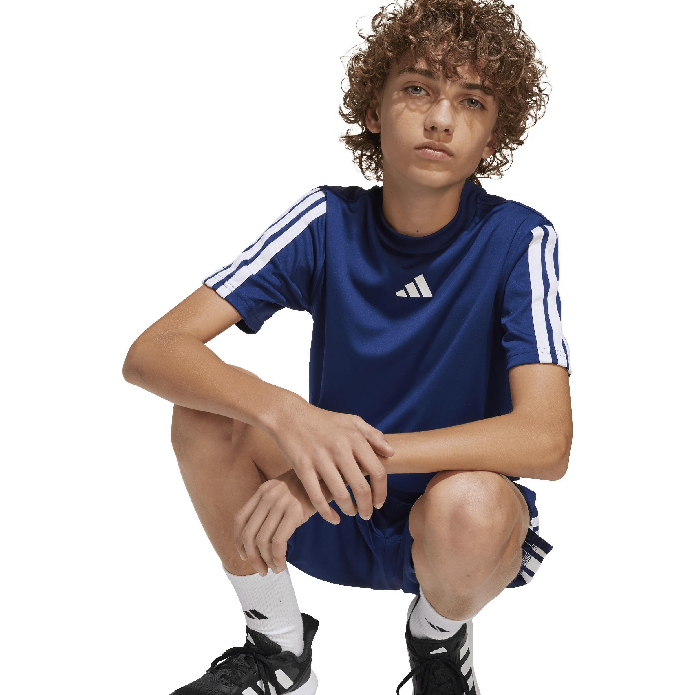 Kids Train Essentials 3-Stripes T-Shirt, Blue, A901_ONE, large image number 5