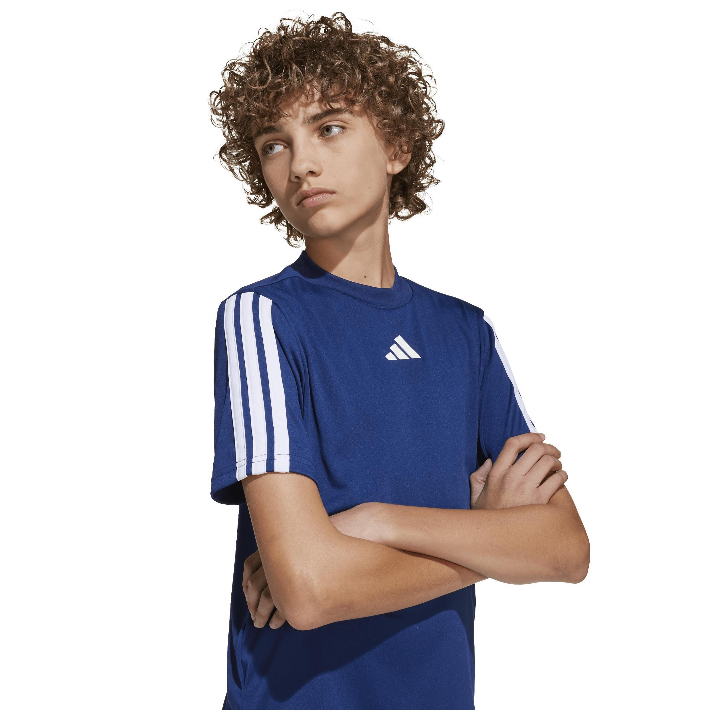 Kids Train Essentials 3-Stripes T-Shirt, Blue, A901_ONE, large image number 6