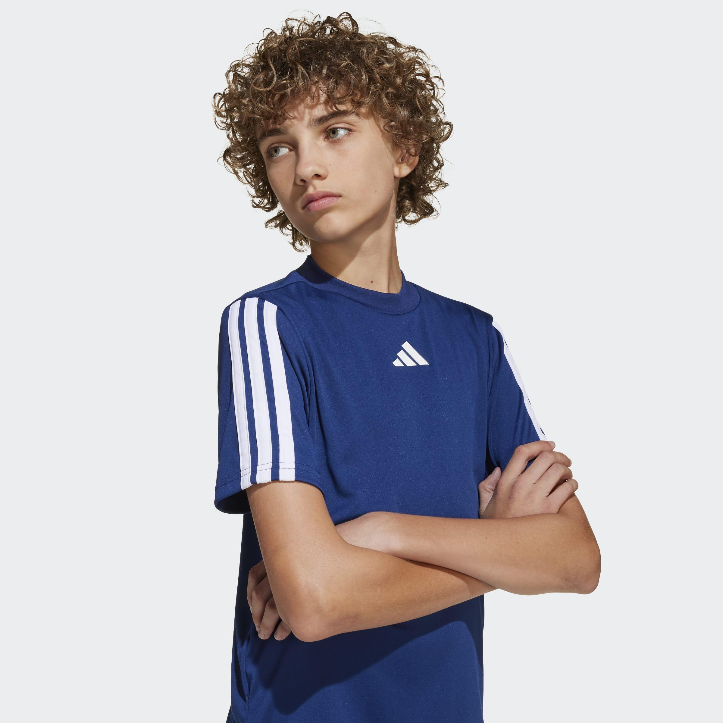 Kids Train Essentials 3-Stripes T-Shirt, Blue, A901_ONE, large image number 7