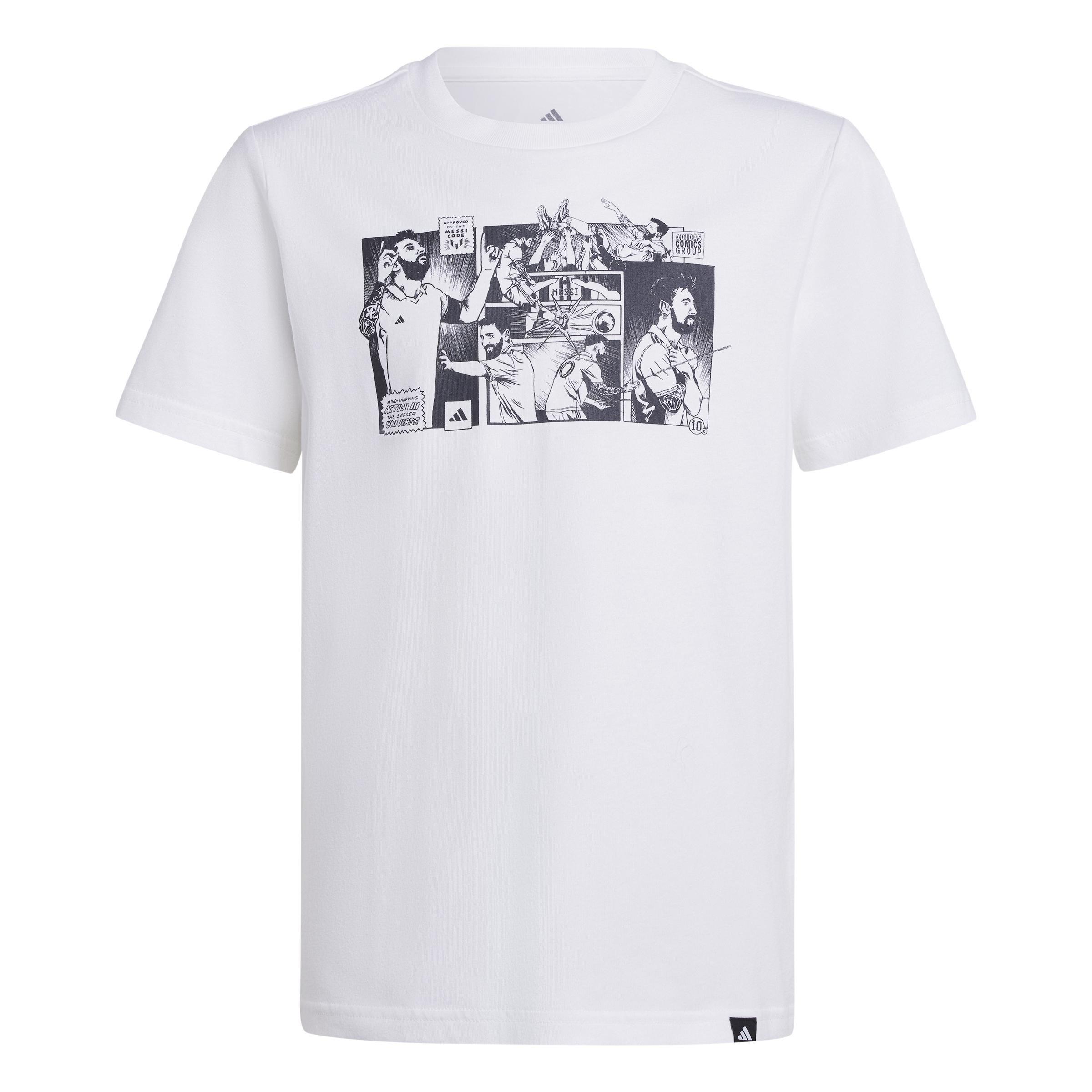 Kids Messi Icon Graphic T-Shirt, White, A901_ONE, large image number 0