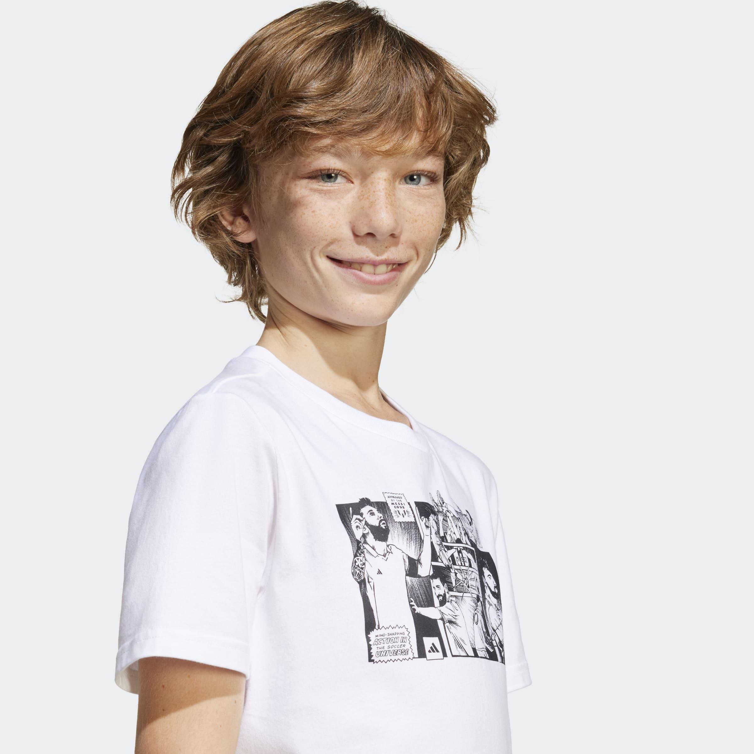 Kids Messi Icon Graphic T-Shirt, White, A901_ONE, large image number 6