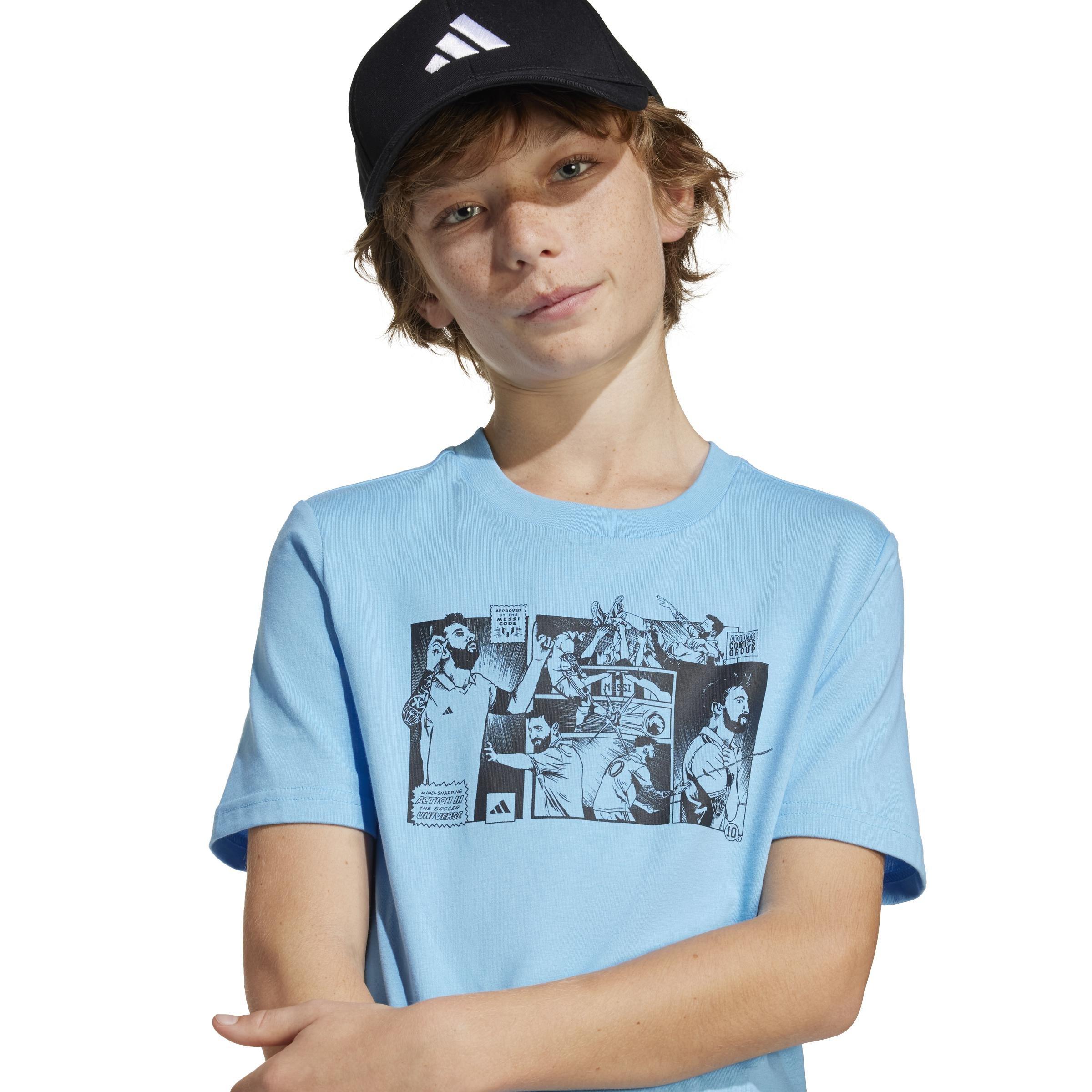 Kids Messi Icon Graphic T-Shirt, Blue, A901_ONE, large image number 5