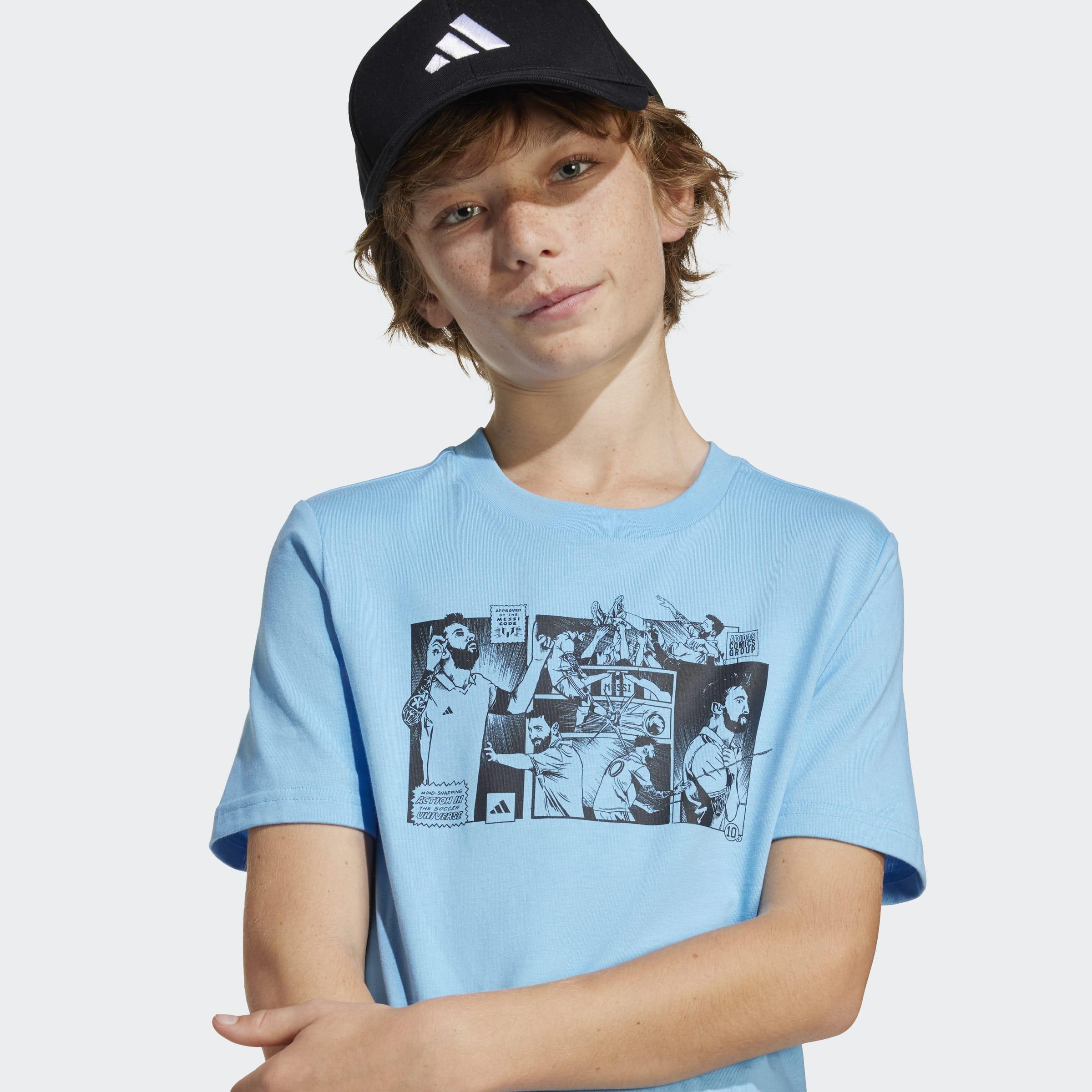 Kids Messi Icon Graphic T-Shirt, Blue, A901_ONE, large image number 8