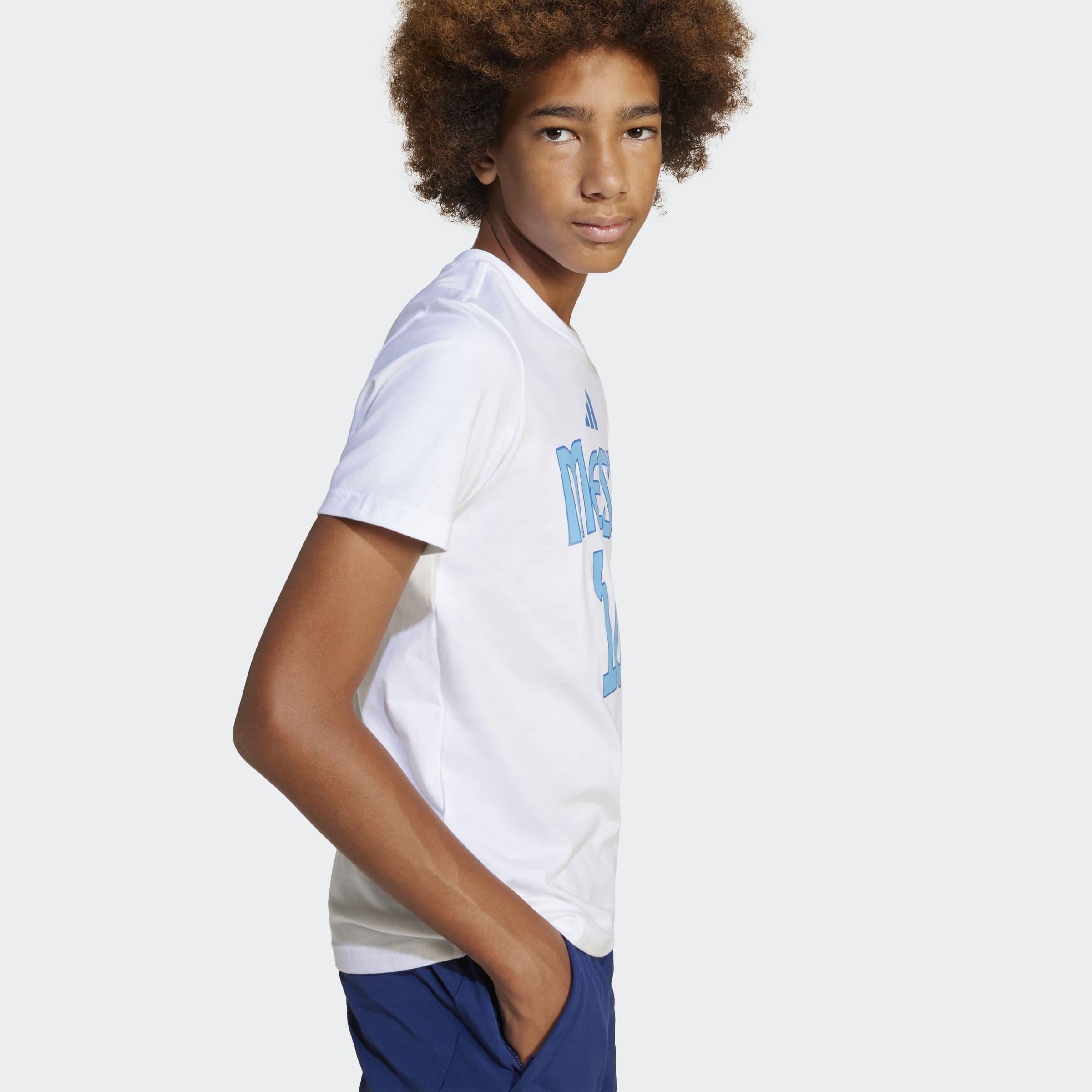 Kids Messi Name and Number Graphic Tee, White, A901_ONE, large image number 6