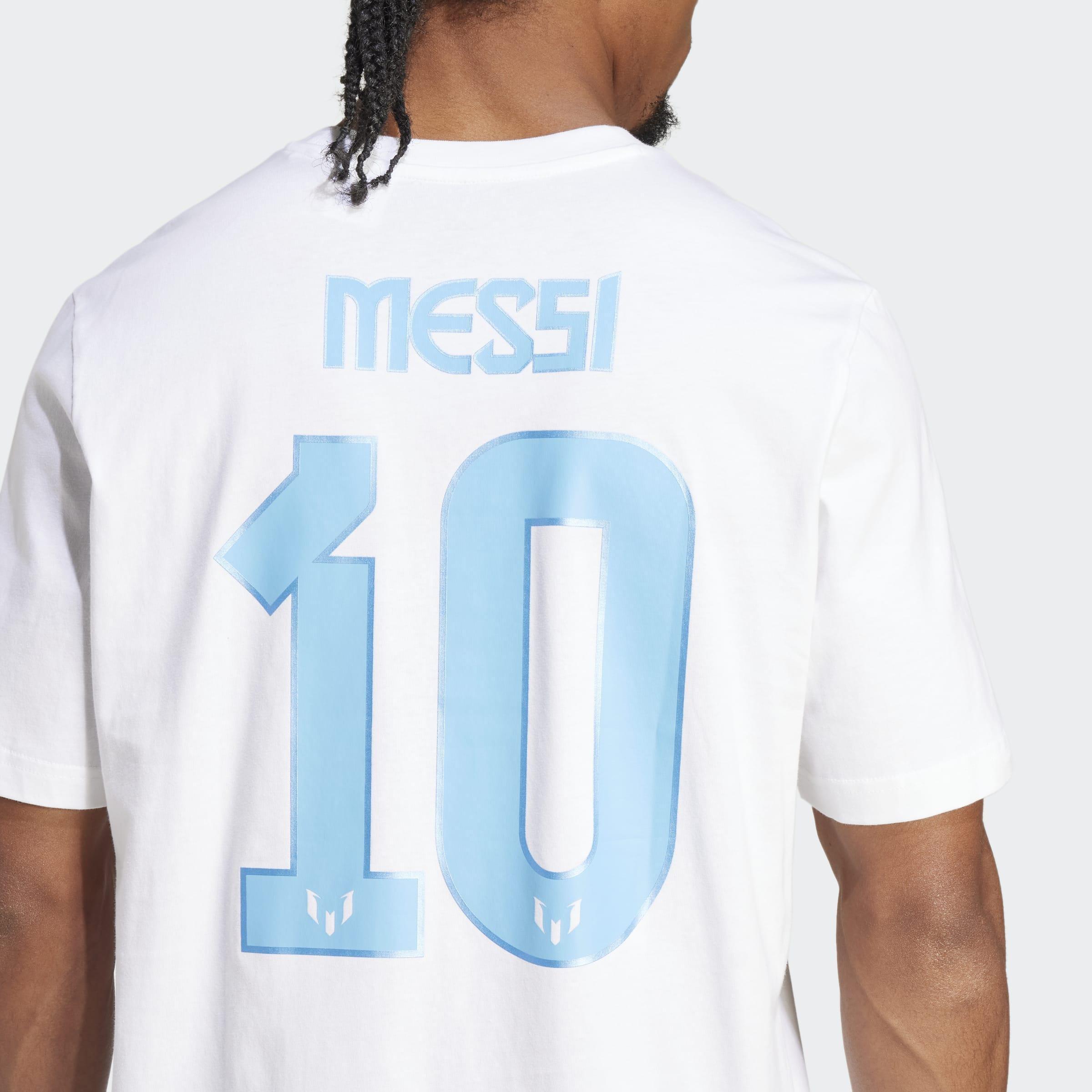 Messi Name and Number Graphic T-Shirt, White, A901_ONE, large image number 3