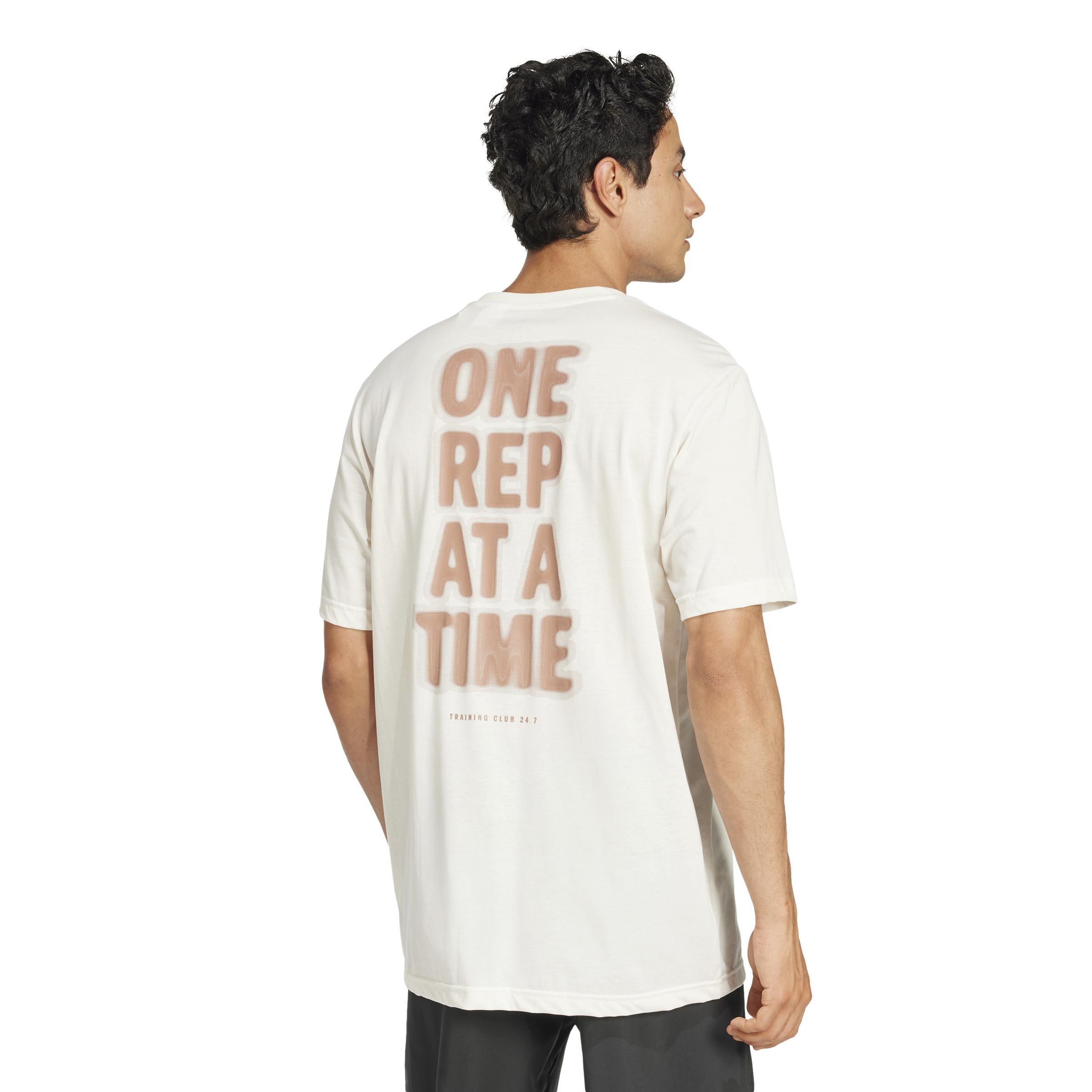 Climacool One Rep at a Time Training Graphic T-Shirt, Beige, A901_ONE, large image number 2