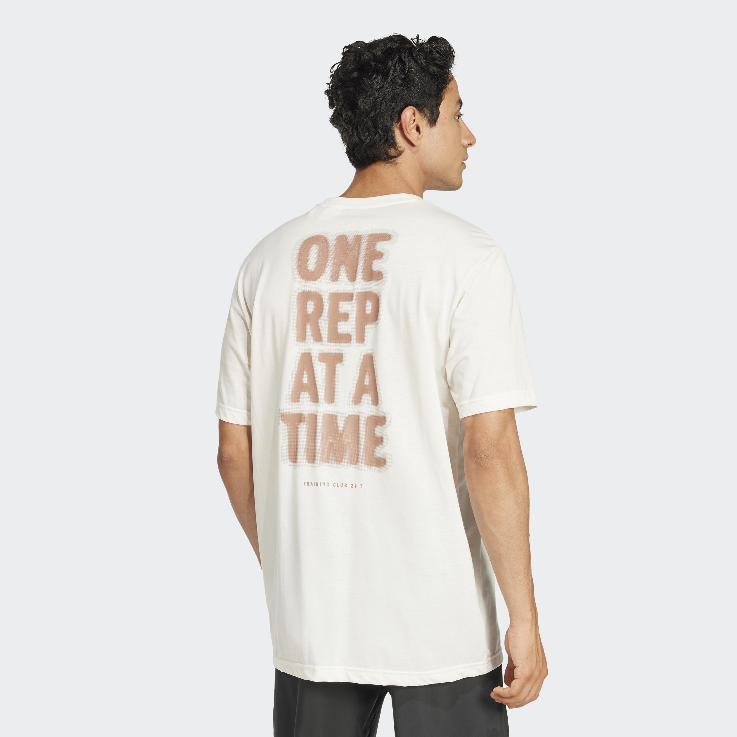 Climacool One Rep at a Time Training Graphic T-Shirt, Beige, A901_ONE, large image number 3