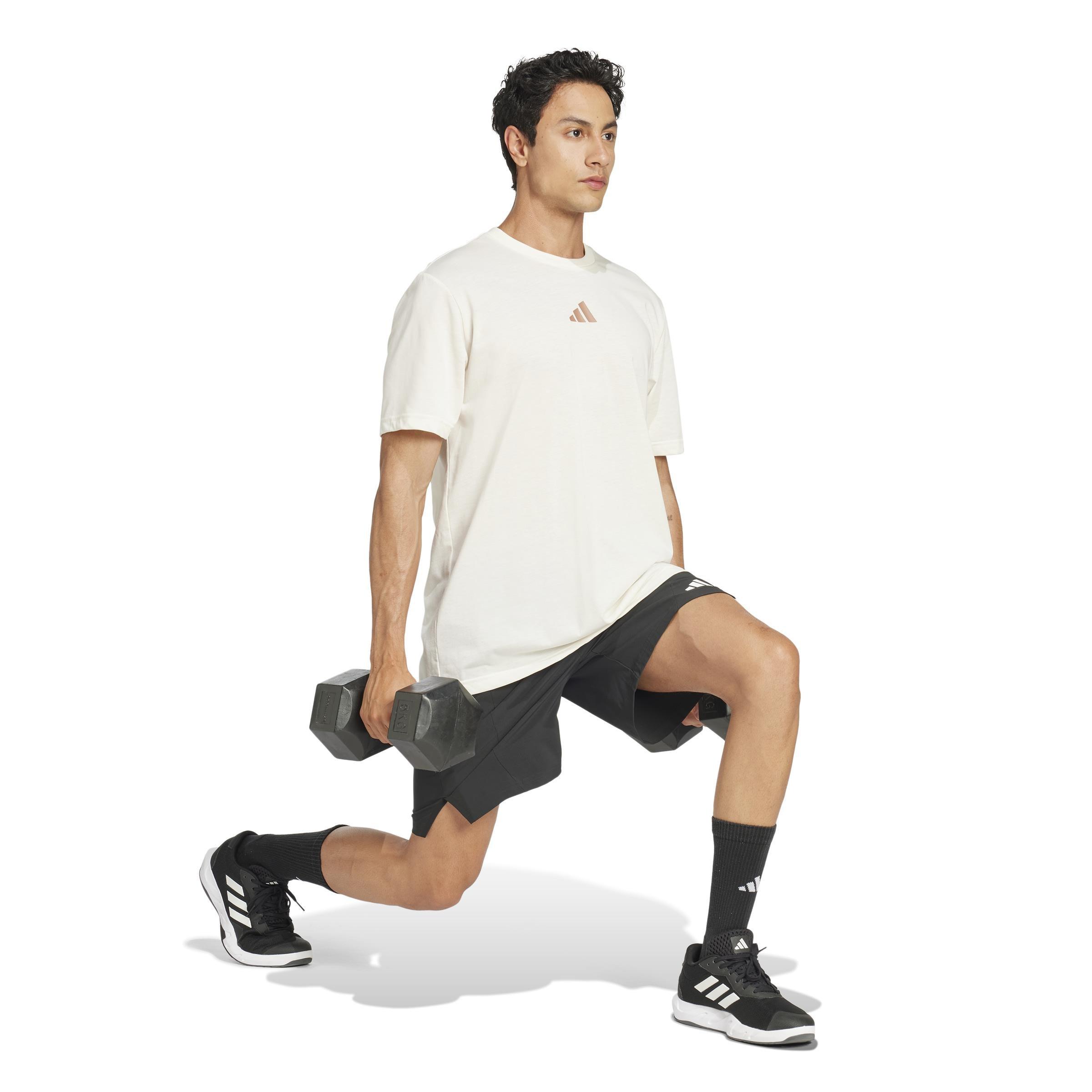 Climacool One Rep at a Time Training Graphic T-Shirt, Beige, A901_ONE, large image number 9