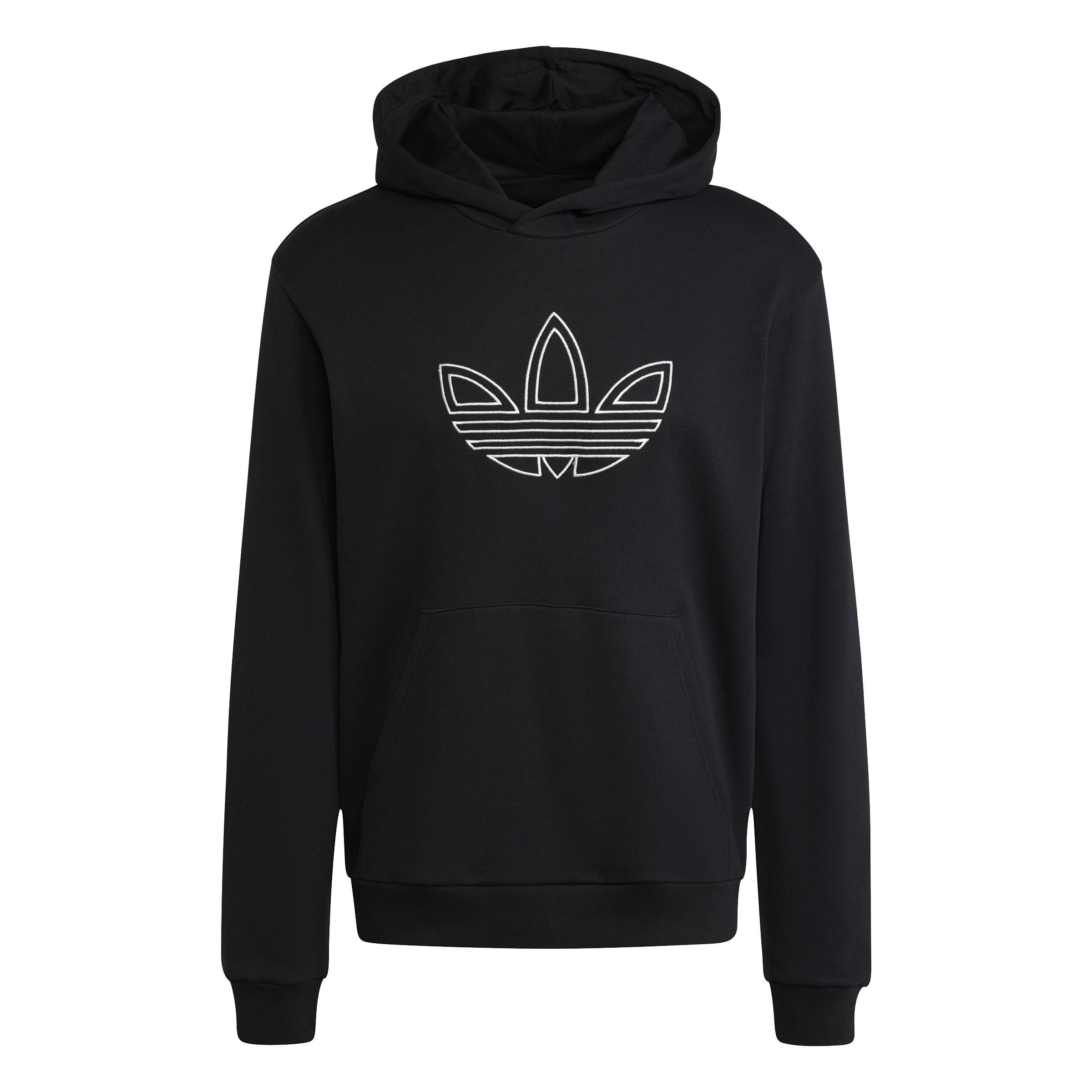 Outlined Trefoil Hoodie, Black, , large image number 0
