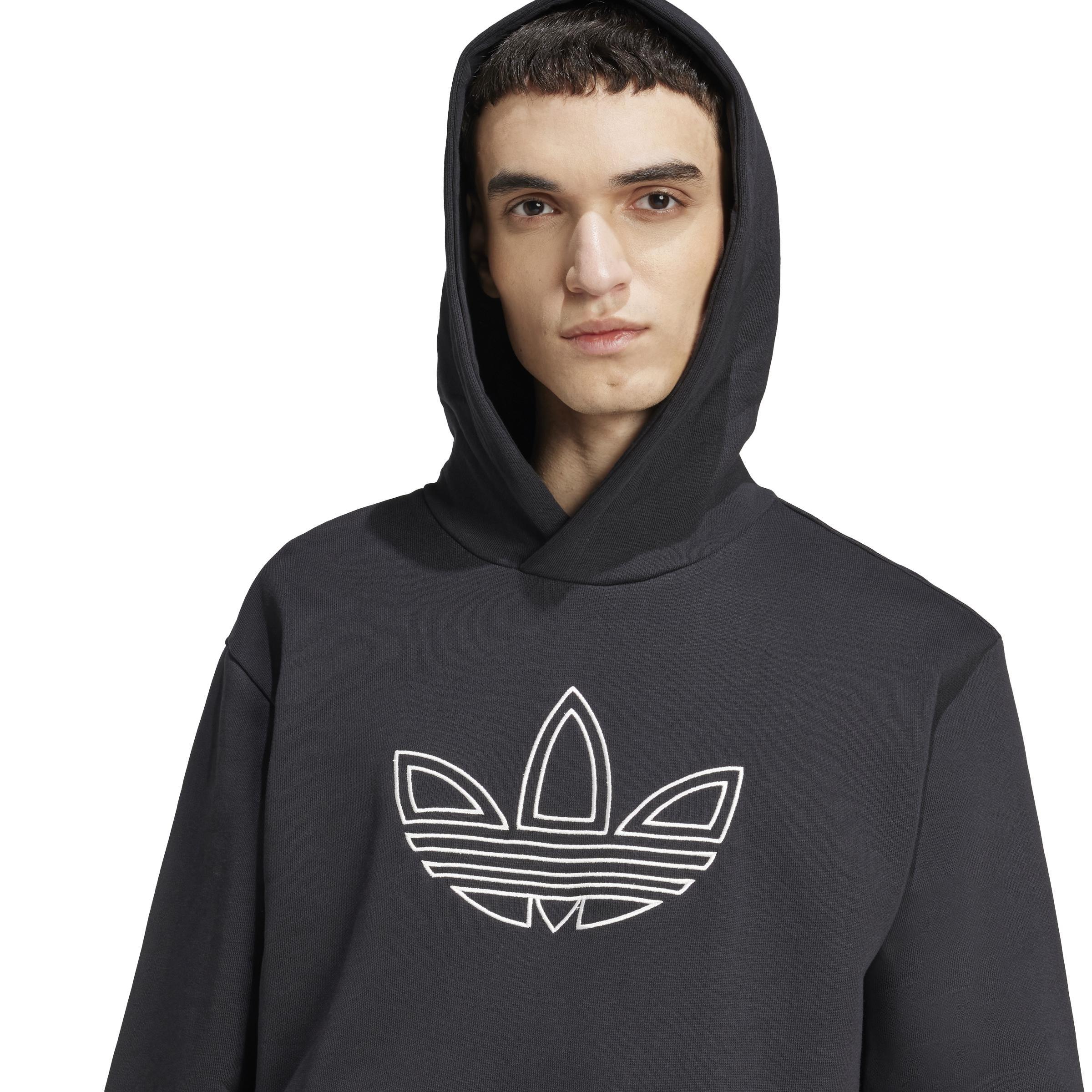 Outlined Trefoil Hoodie, Black, , large image number 2