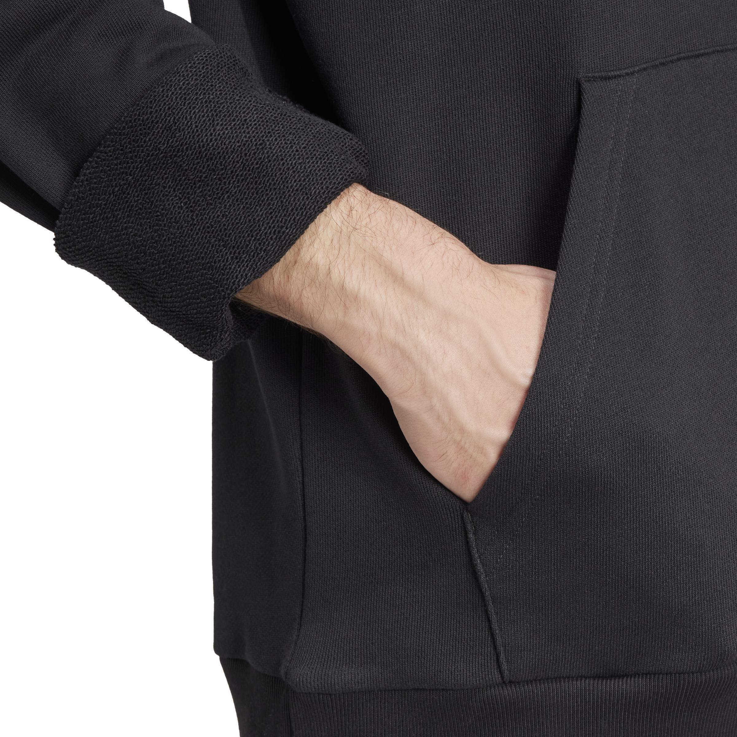 Outlined Trefoil Hoodie, Black, A901_ONE, large image number 3