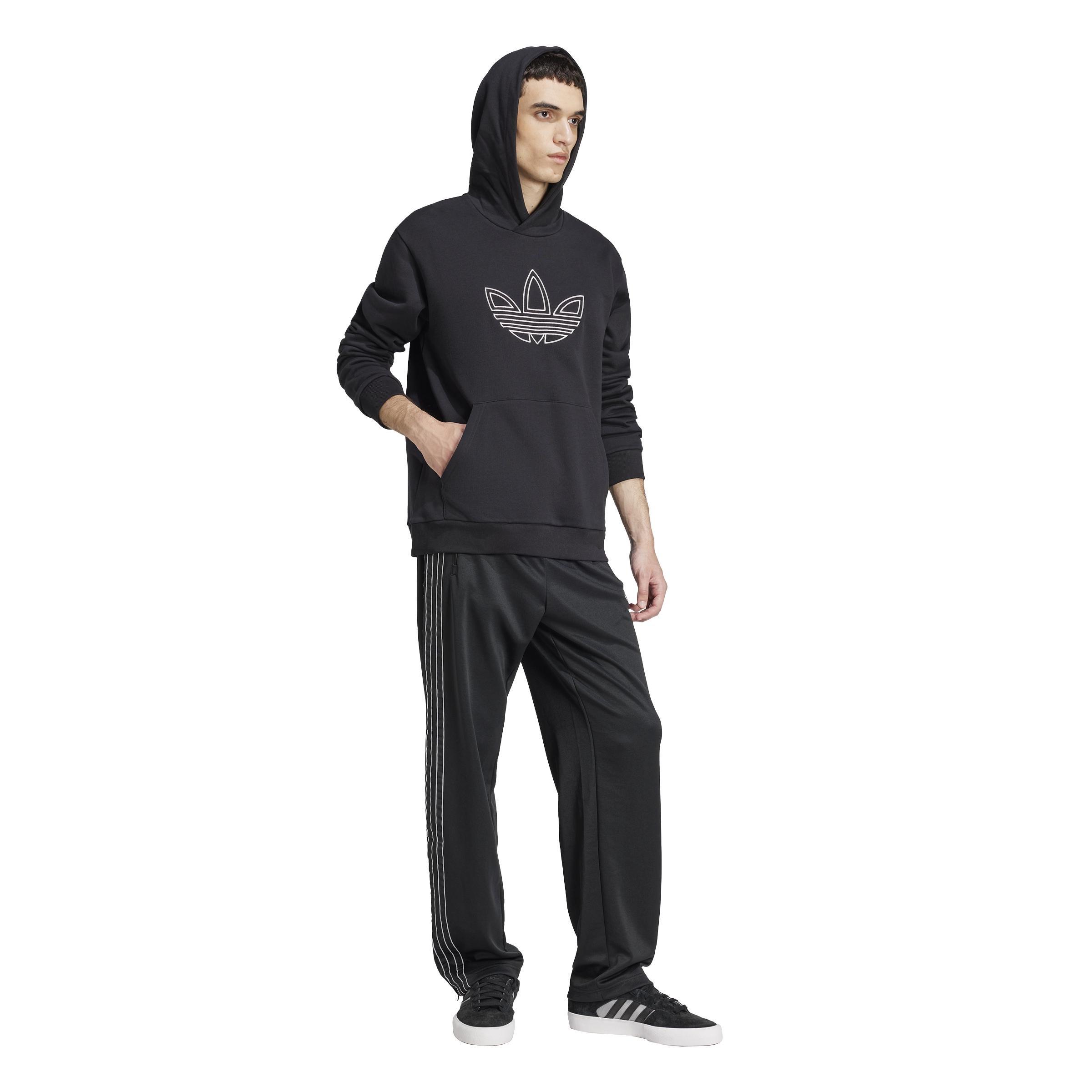Outlined Trefoil Hoodie, Black, A901_ONE, large image number 6